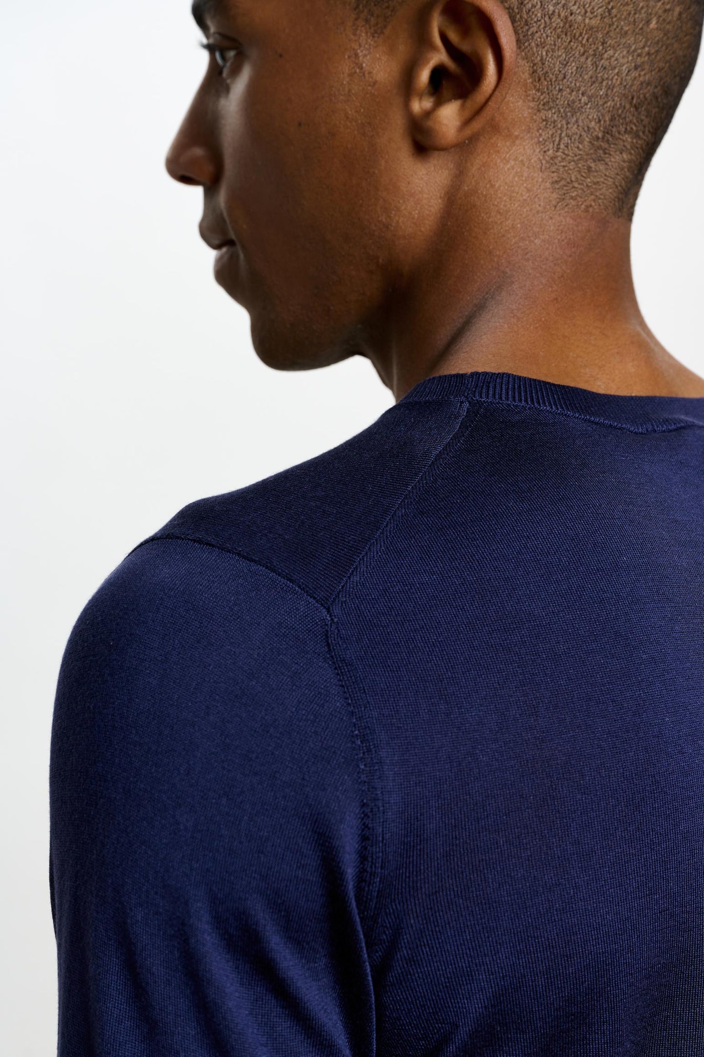 Penryn Silk Short Sleeve Sweater Navy