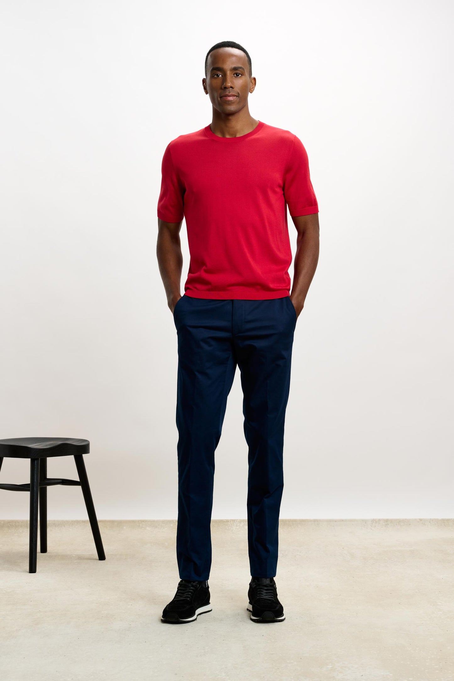 Penryn Silk Short Sleeve Sweater Carmine