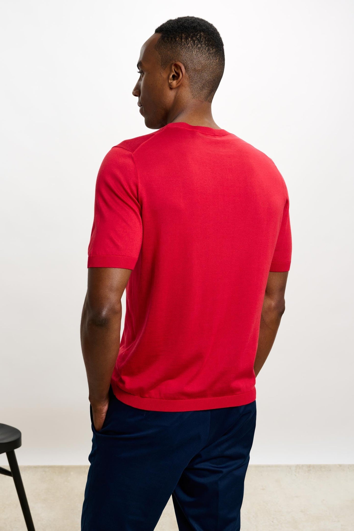 Penryn Silk Short Sleeve Sweater Carmine