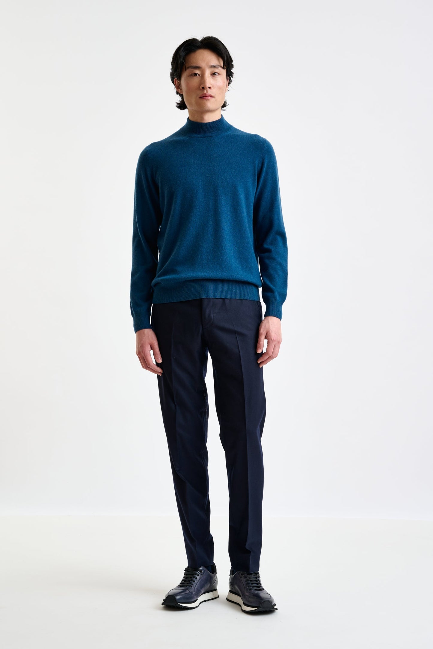 Pilot Blue  Wool & Cashmere Evanton Mockneck Knit