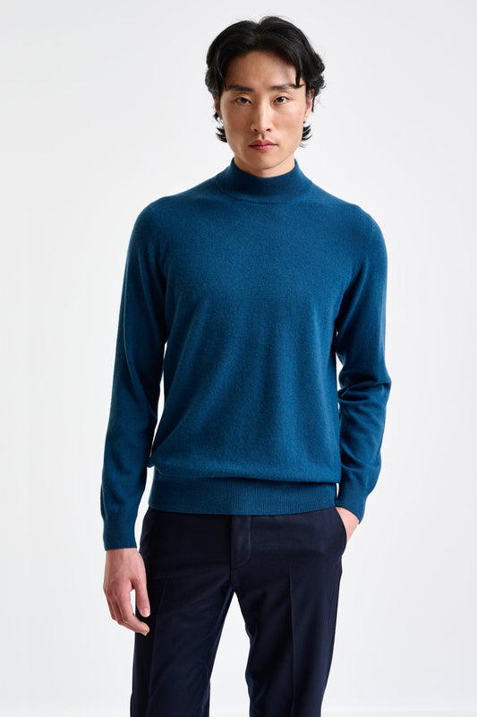 Pilot Blue  Wool & Cashmere Evanton Mockneck Knit