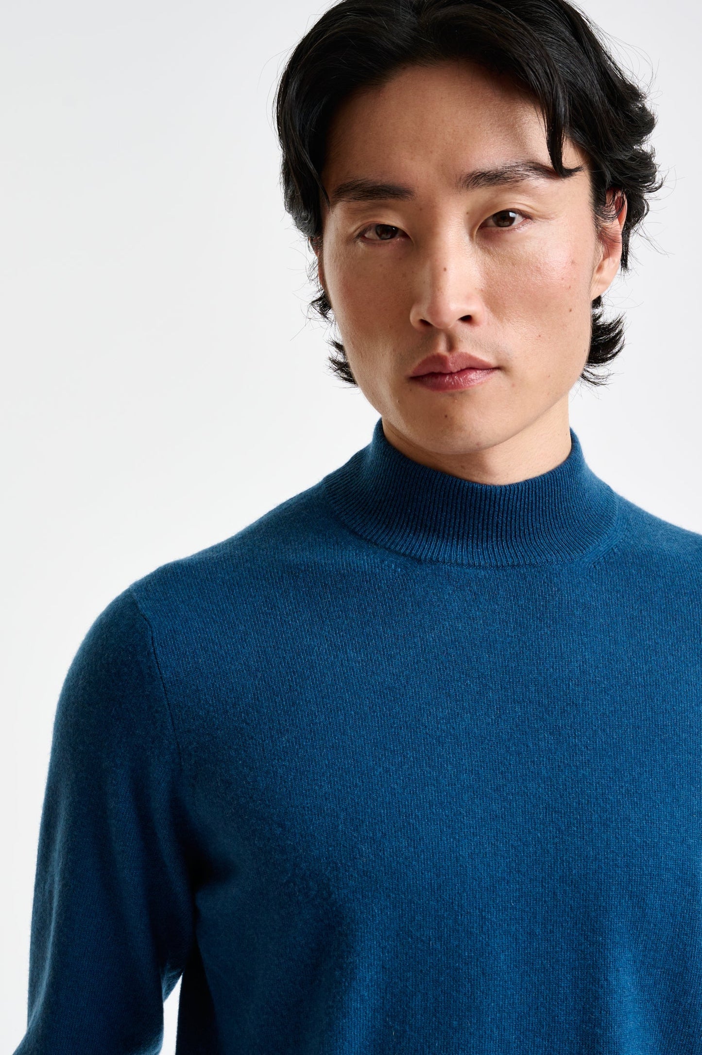 Pilot Blue  Wool & Cashmere Evanton Mockneck Knit