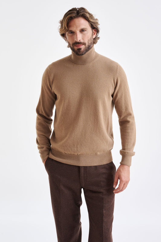 Camel Wool & Cashmere Drumberg Rollneck Knit