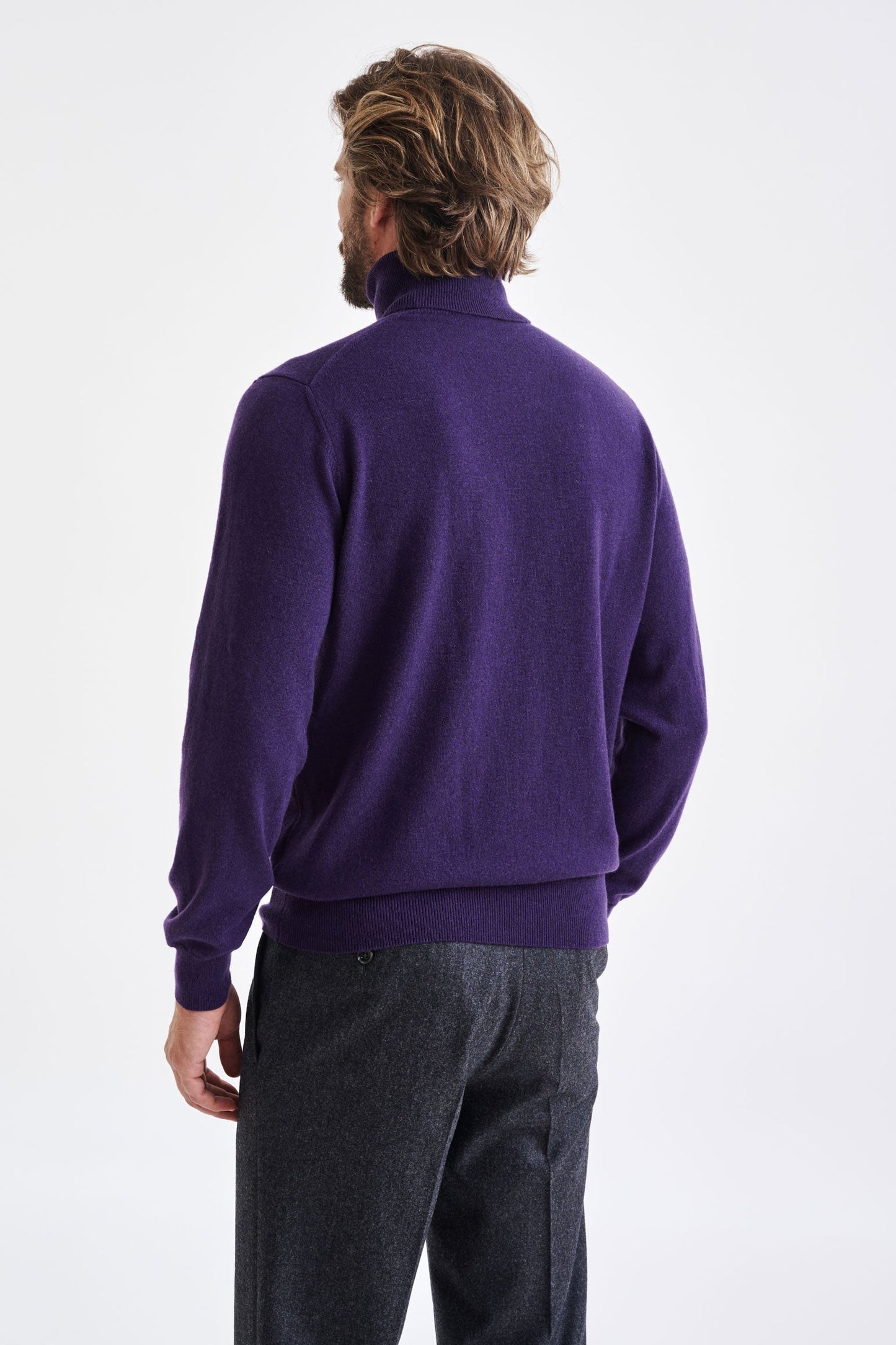 Purple 100% Cashmere Drumberg Rollneck Knit