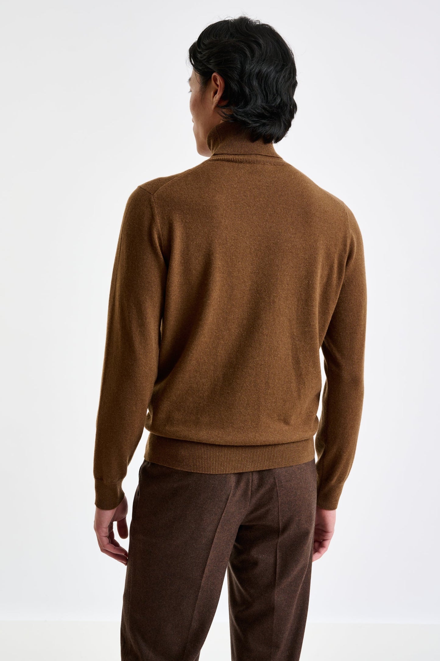 Tobacco 100%  Cashmere Drumberg Rollneck Knit