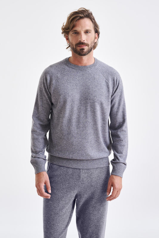 Mid Grey Melange 100% Cashmere Bakewell Hoodie