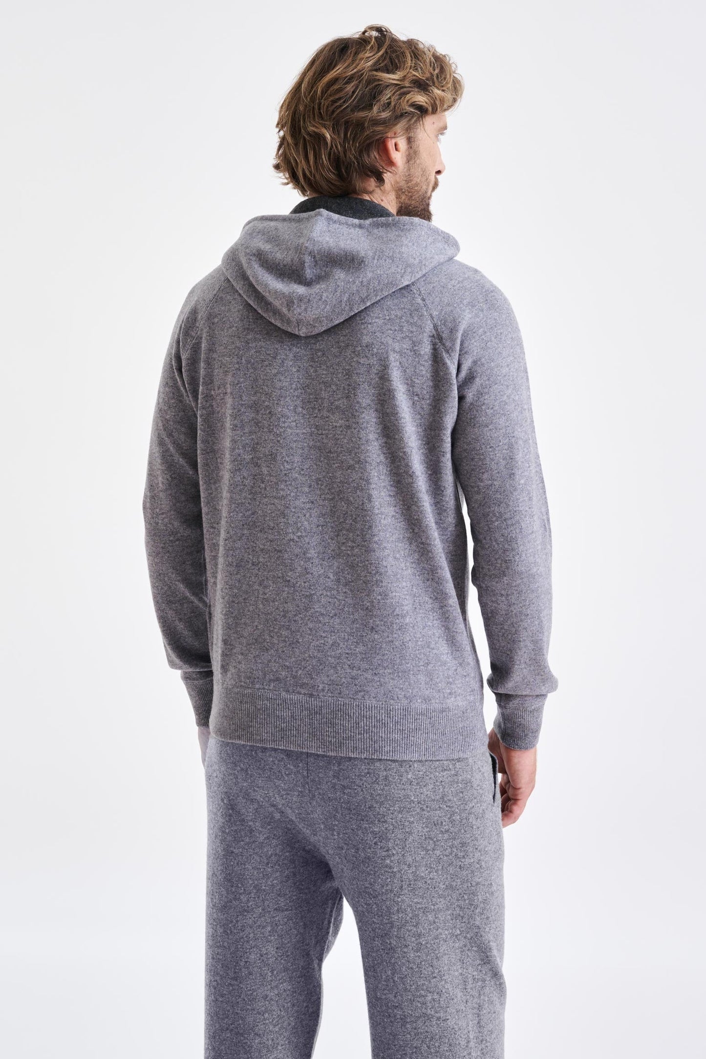 Mid Grey Melange 100% Cashmere Whitby Crewneck Sweater