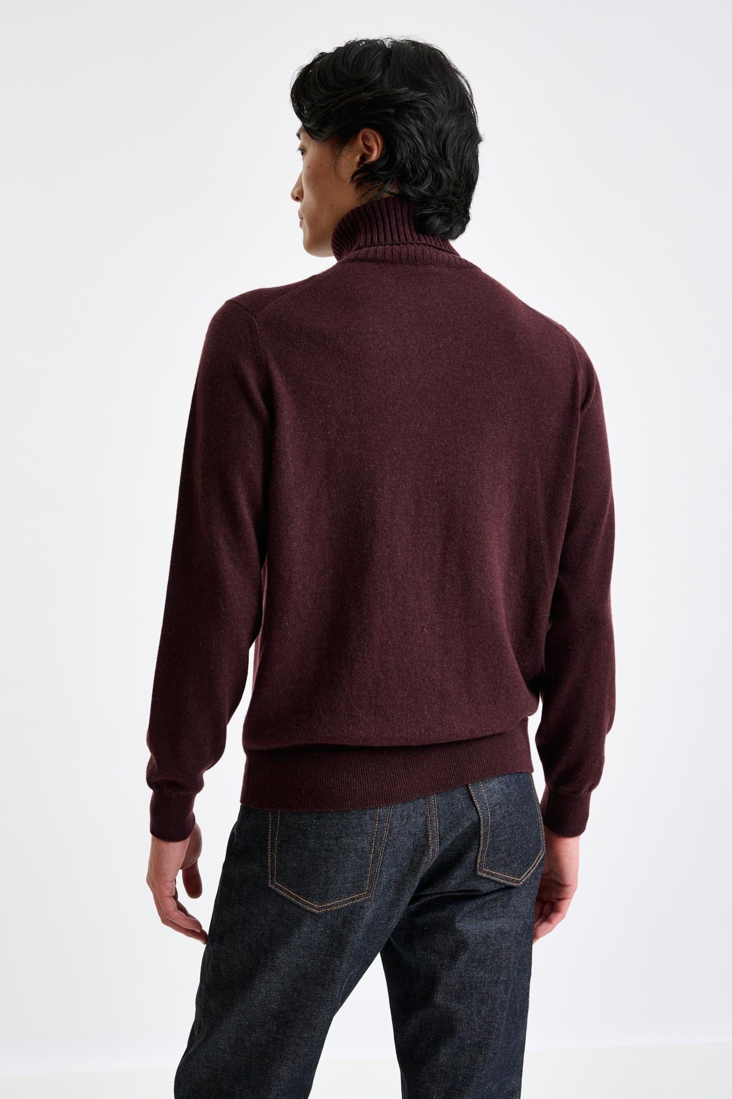 Dark Burgundy 100% Cashmere Crawley Rollneck Knit