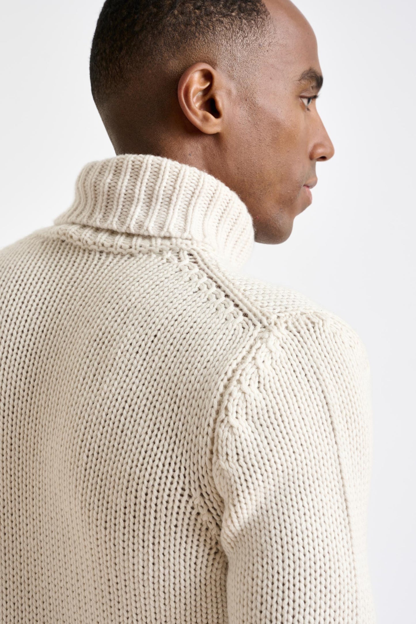 Off white Chunky 100% Cashmere Banbury Rollneck Sweater