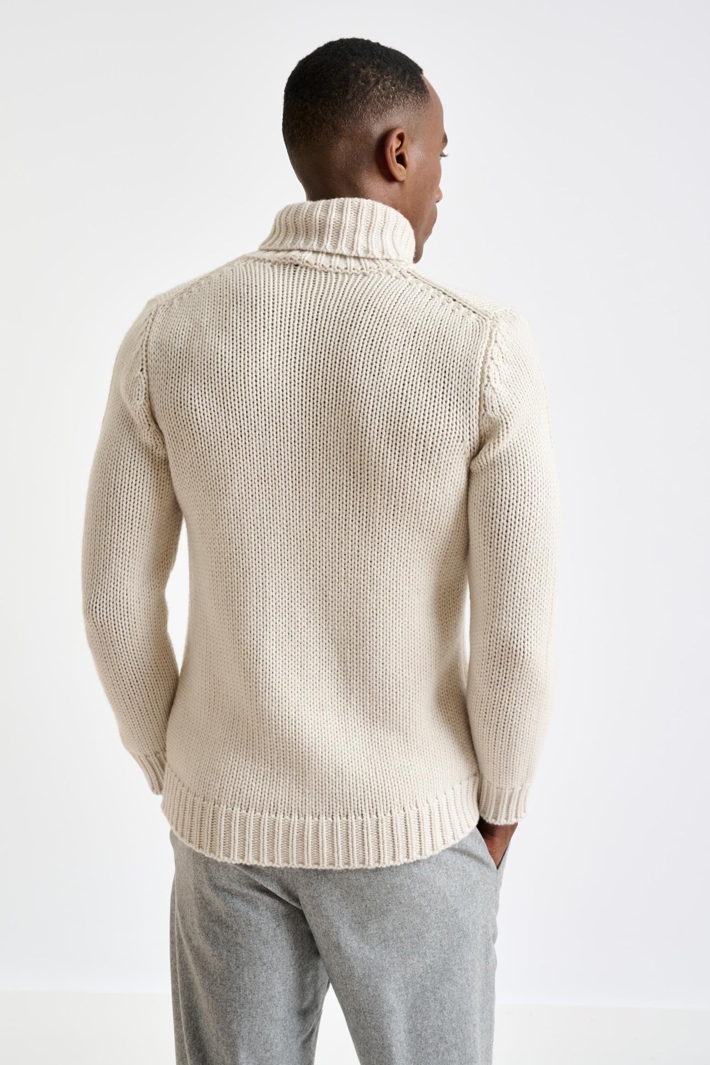 Off white Chunky 100% Cashmere Banbury Rollneck Sweater