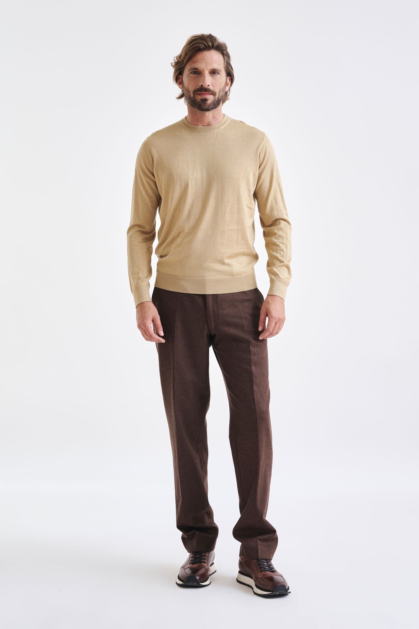 Beewax Cashmere Merino Silk Blend Crewe Sweater