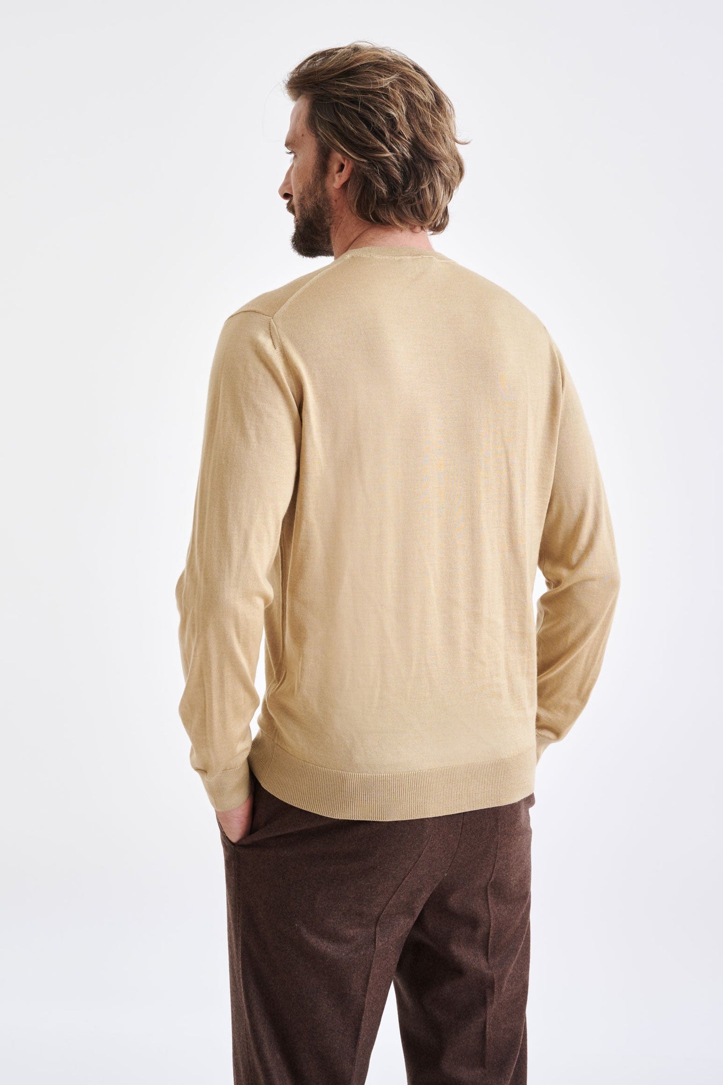 Beewax Cashmere Merino Silk Blend Crewe Sweater