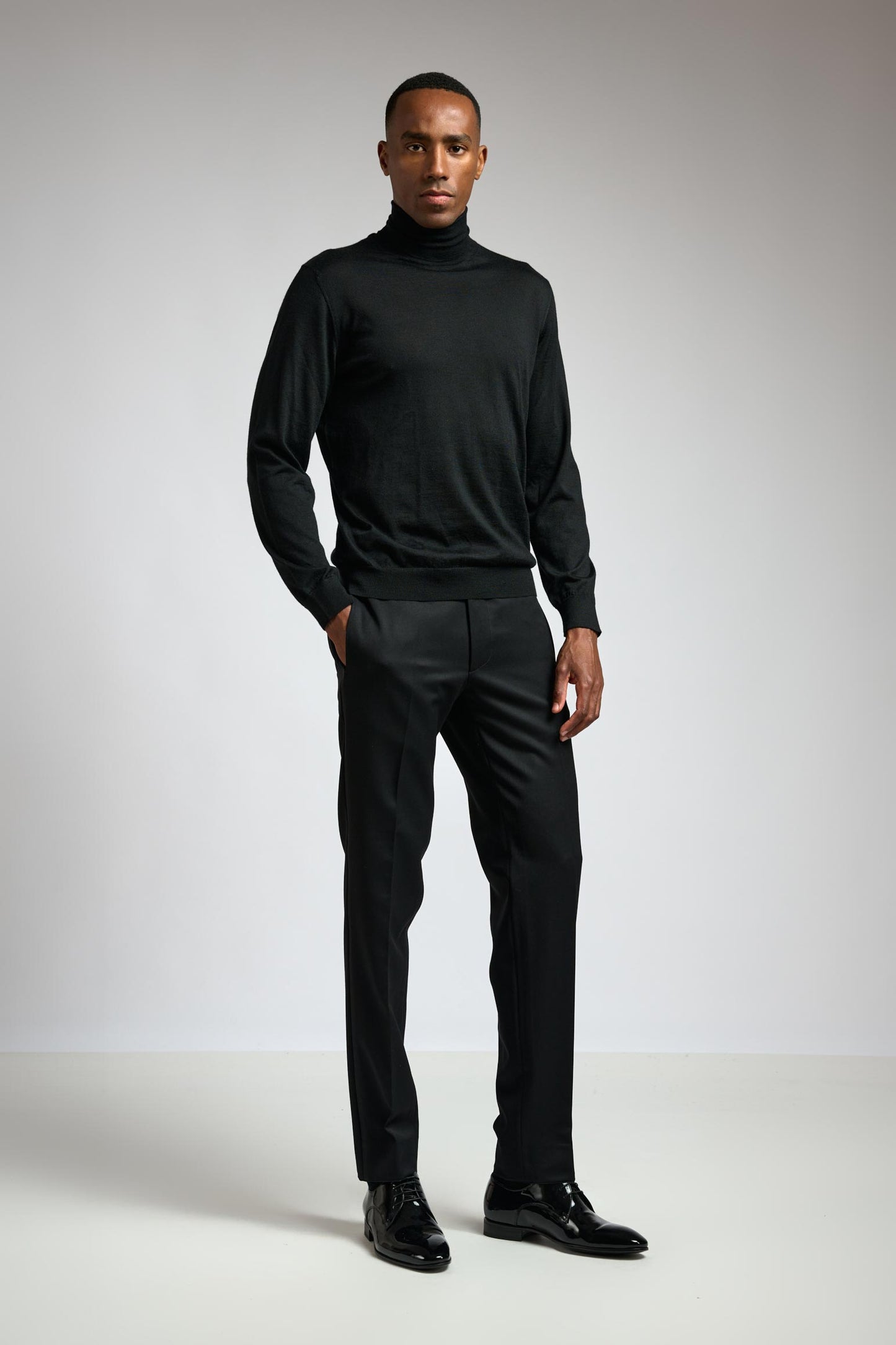 Black Cashmere & Silk Blend Telford Turtleneck Sweater