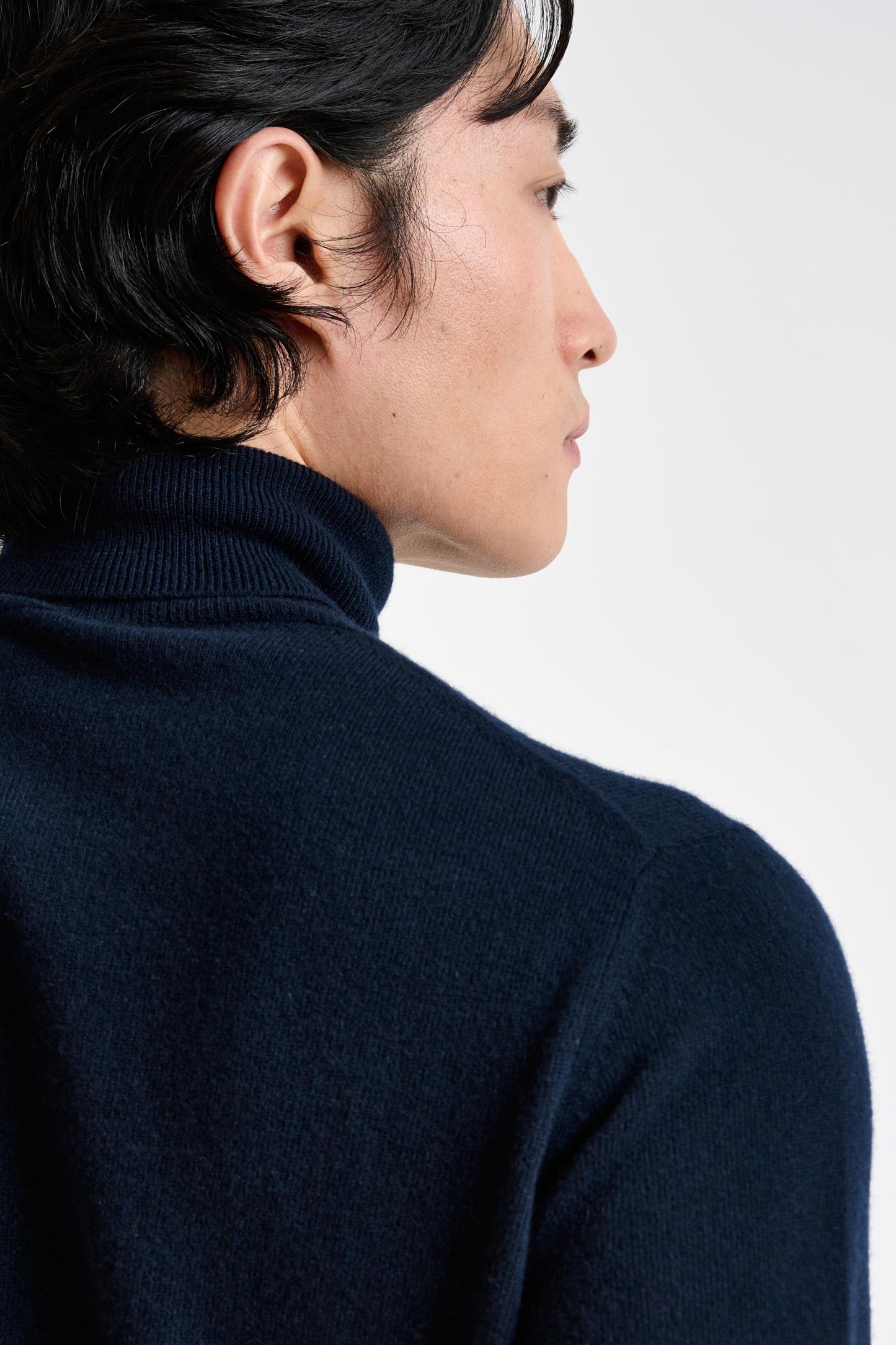 Navy Cashmere & Silk Blend Telford Turtleneck Sweater