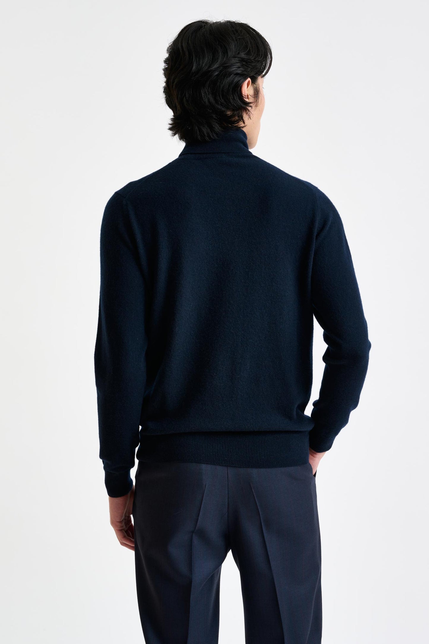 Navy Cashmere & Silk Blend Telford Turtleneck Sweater