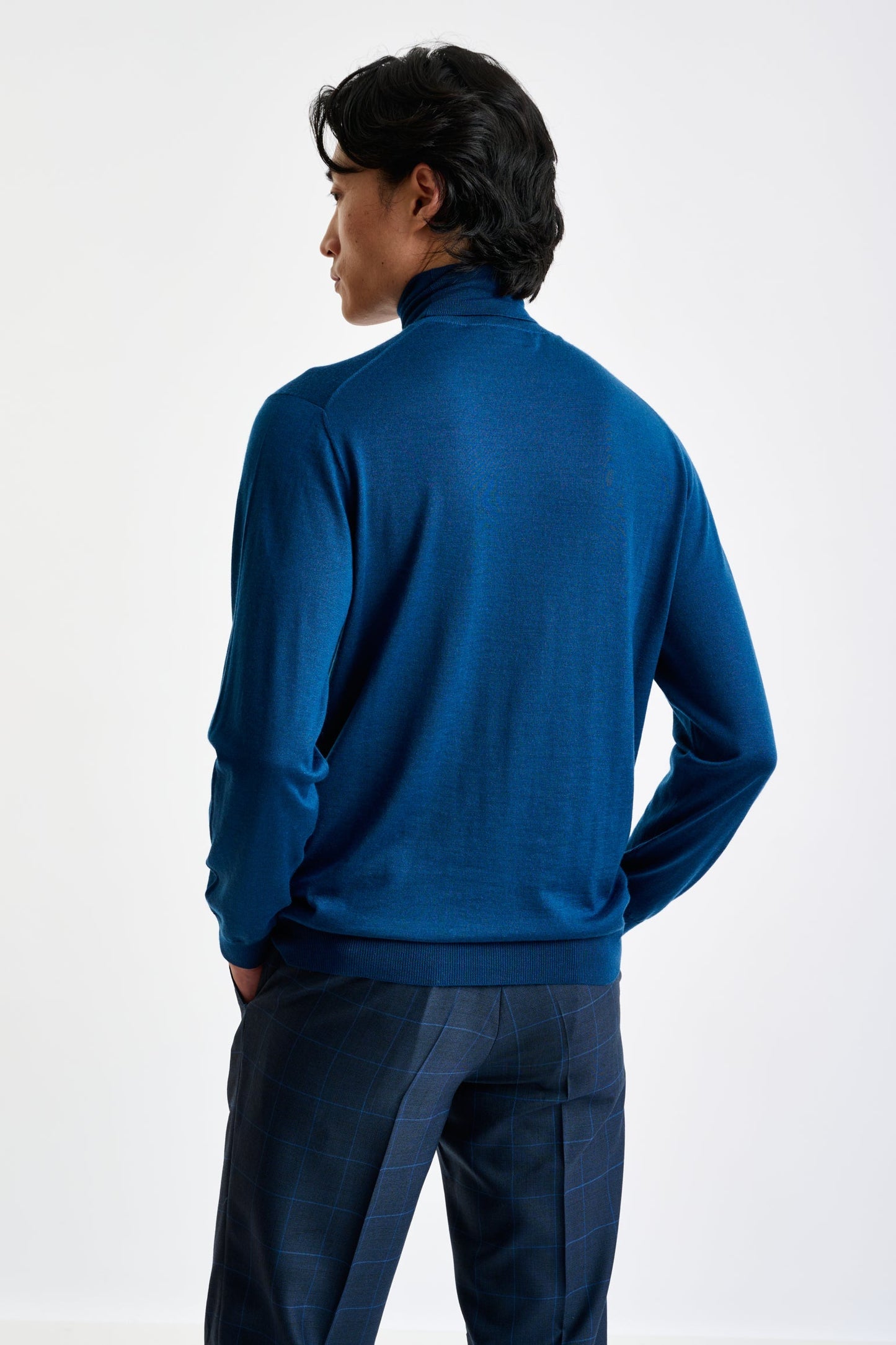 Pilot Blue Cashmere & Silk Blend Telford Turtleneck Sweater