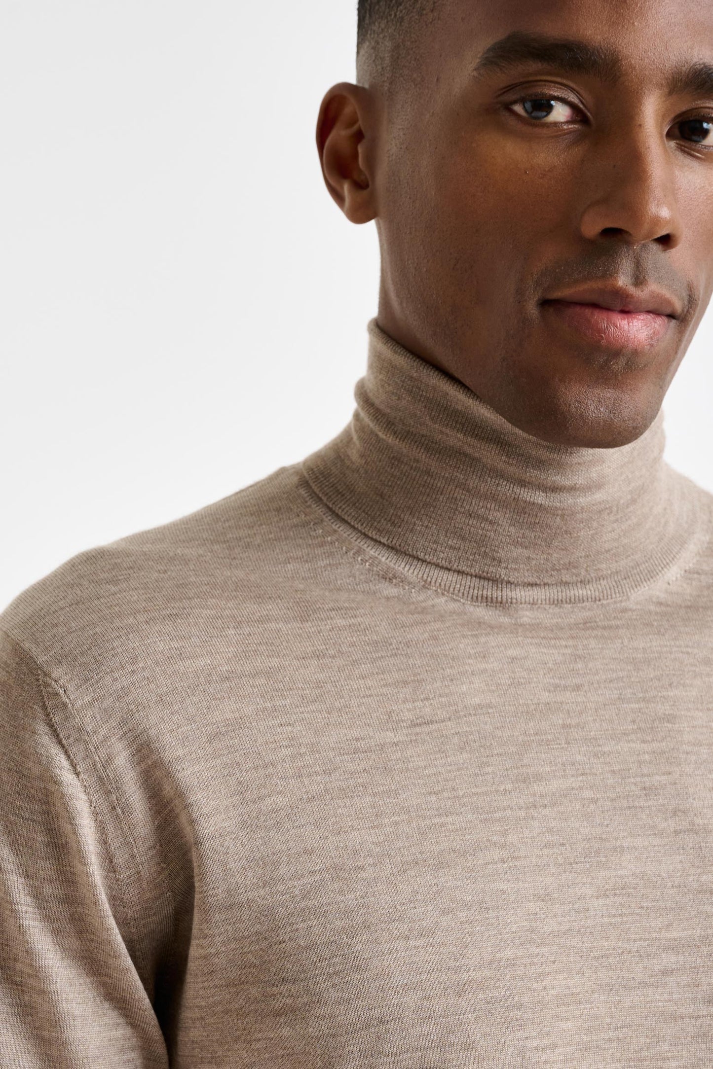 Dune Melange Cashmere Merino Silk Blend Telford Turtleneck Sweater