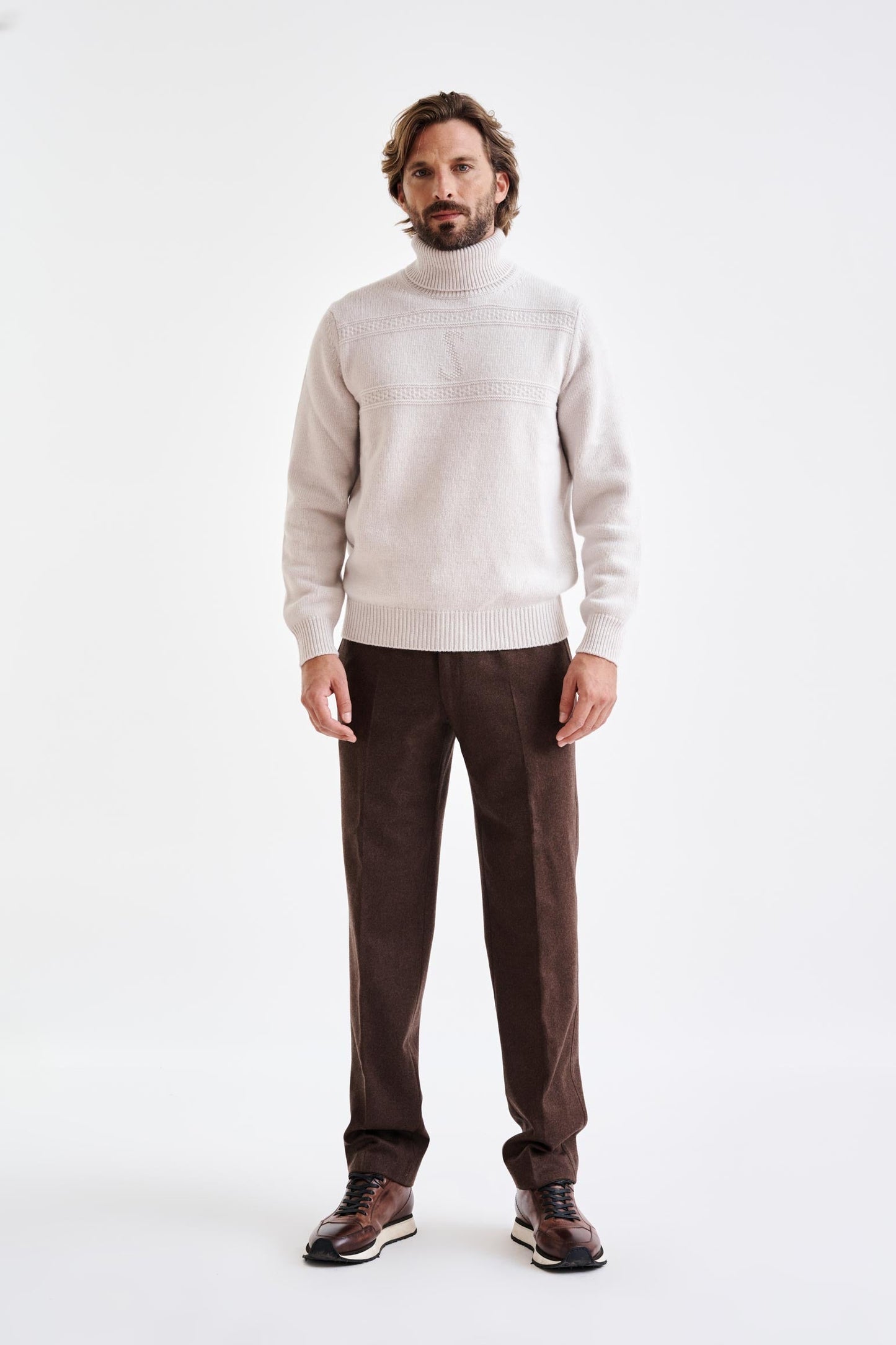 Wool & Cashmere Offwhite Glamis Knitwear