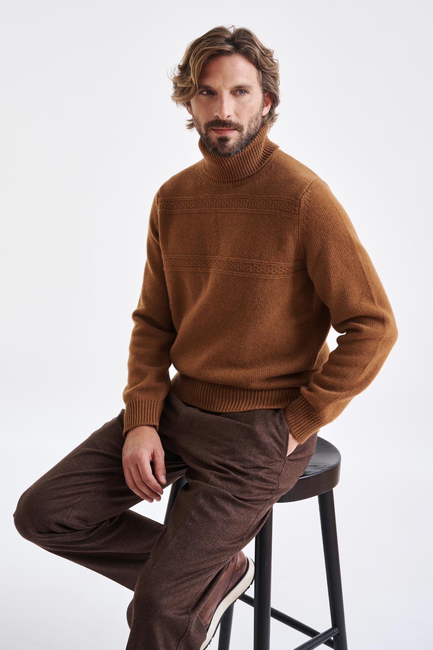 Wool & Cashmere Camel Glamis Knitwear