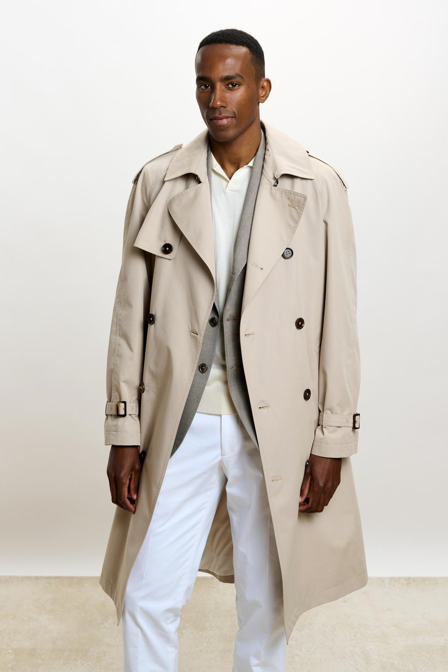 MARLOW COTTON TECH TRENCH COAT BEIGE