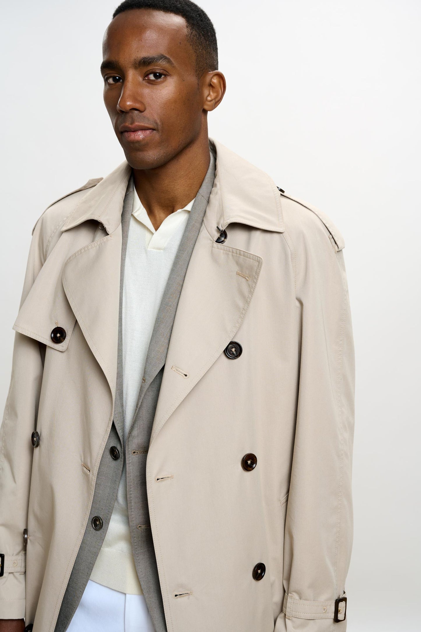 MARLOW COTTON TECH TRENCH COAT BEIGE