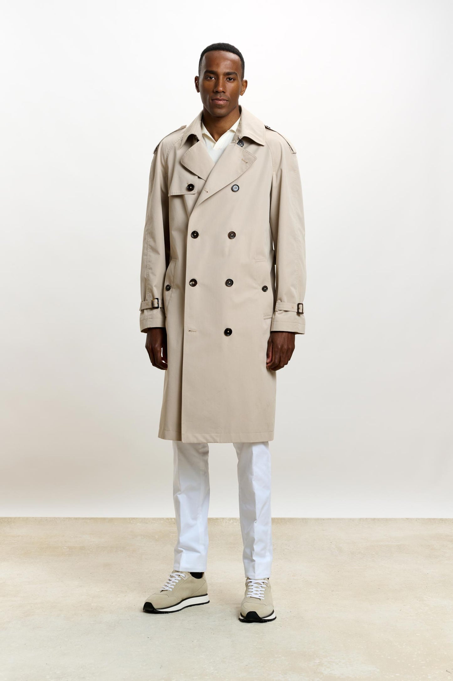 MARLOW COTTON TECH TRENCH COAT BEIGE