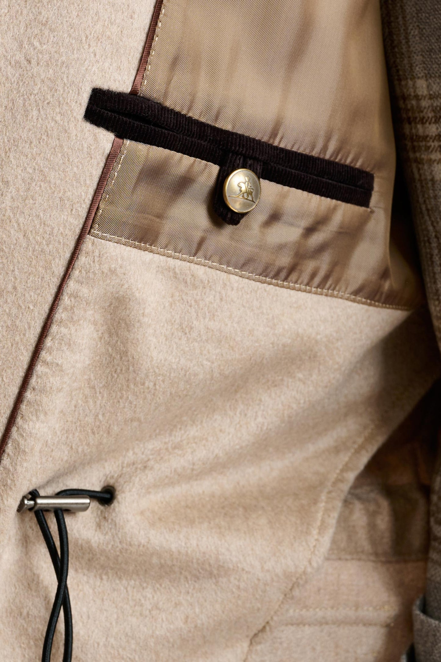 Beige 100% Cashmere Dartmoor Field Jacket Zeus