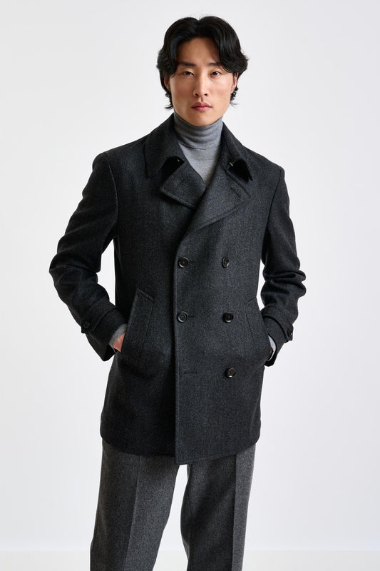 Dark Grey Wool Nelson Peacoat Zeus