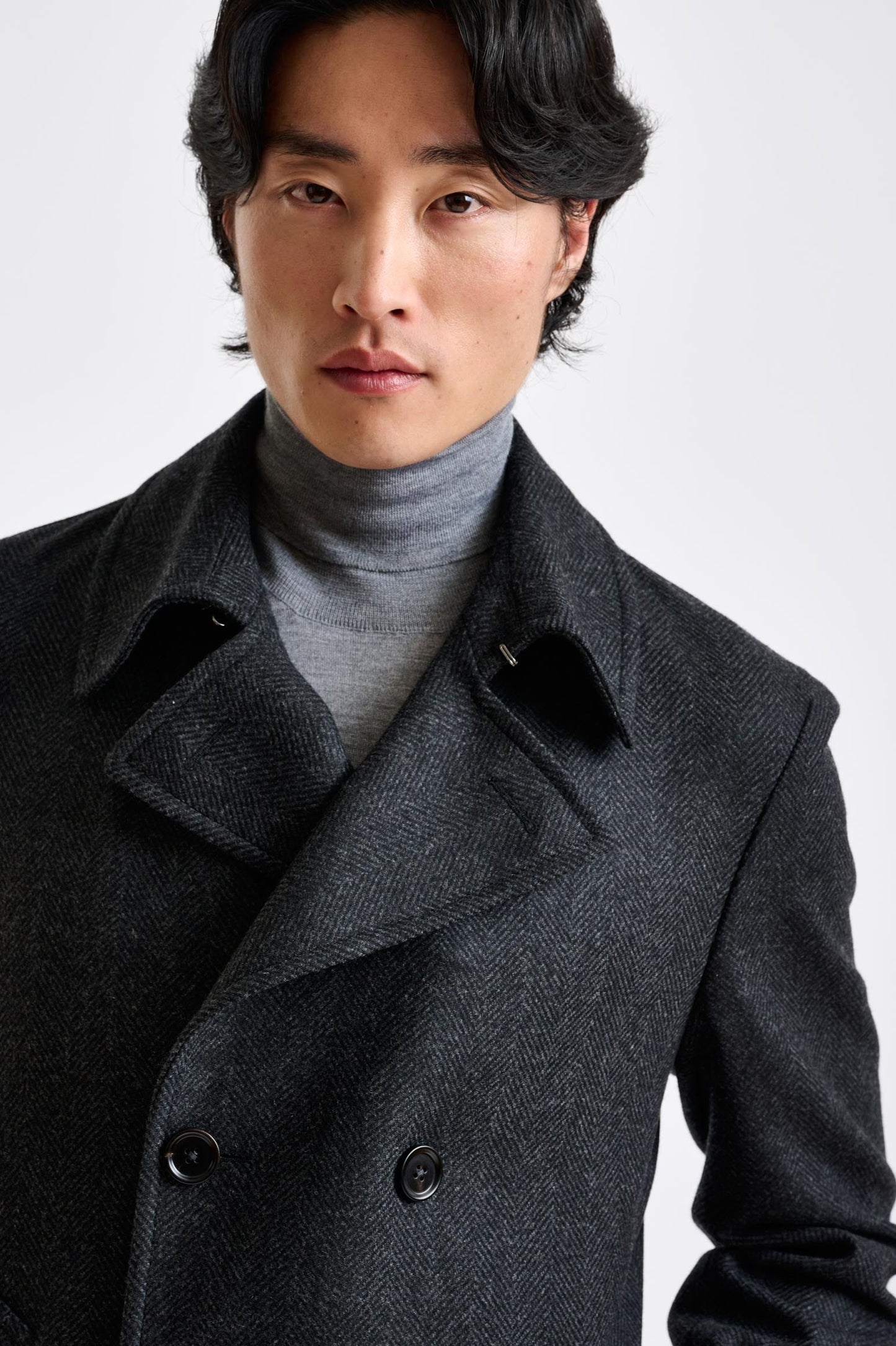 Dark Grey Wool Nelson Peacoat Zeus