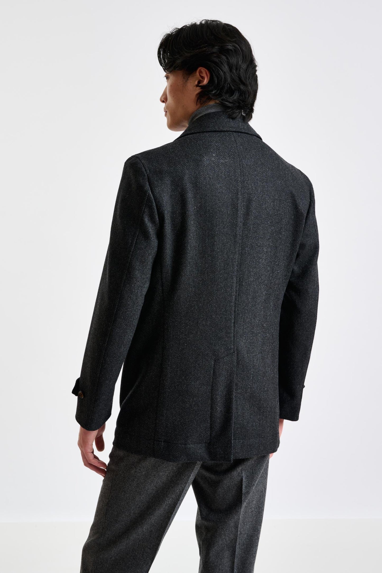 Dark Grey Wool Nelson Peacoat Zeus