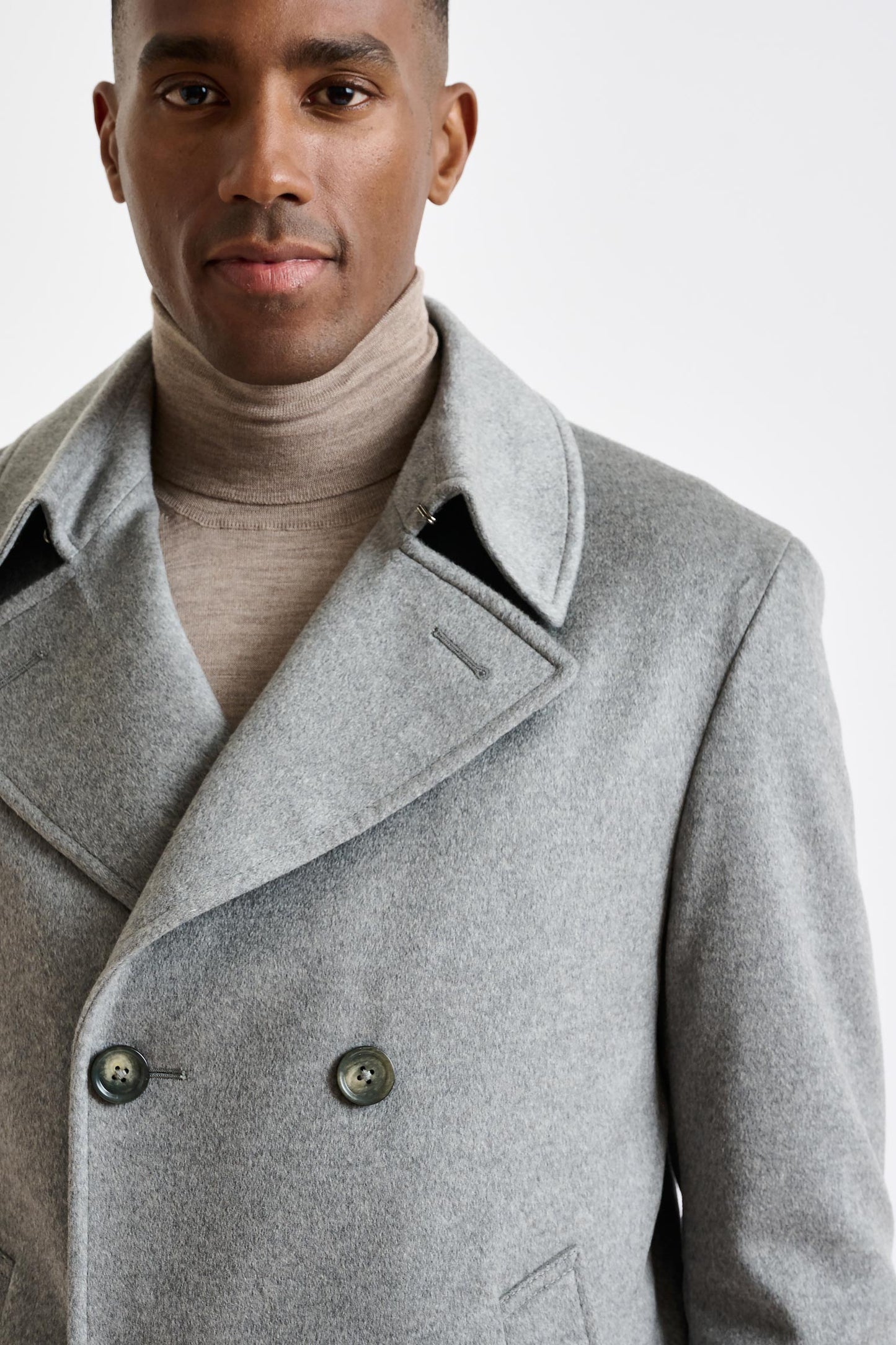 Grey 100% Cashmere Nelson Peacoat Zeus