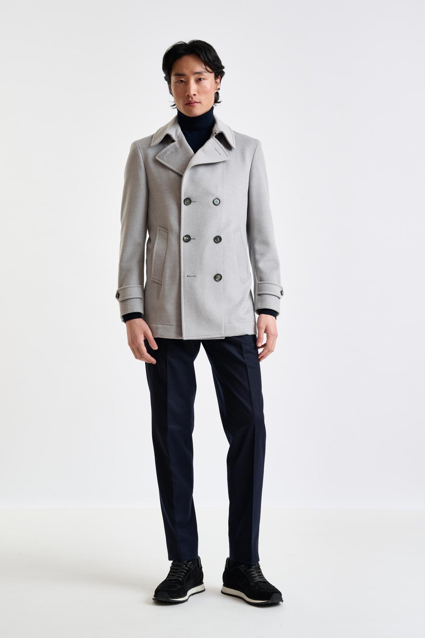 Light Grey Wool Nelson Peacoat Zeus