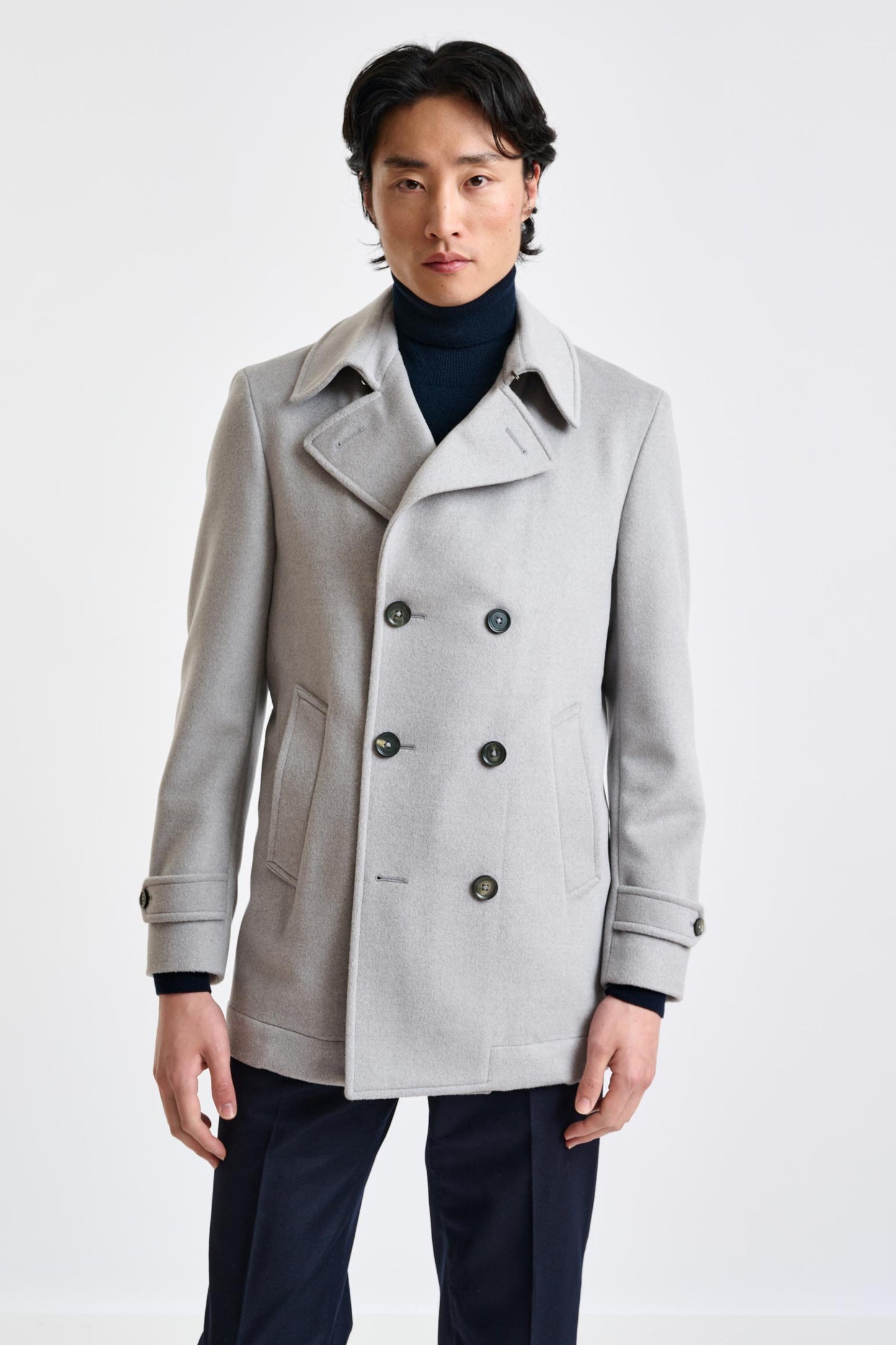 Light Grey Wool Nelson Peacoat Zeus