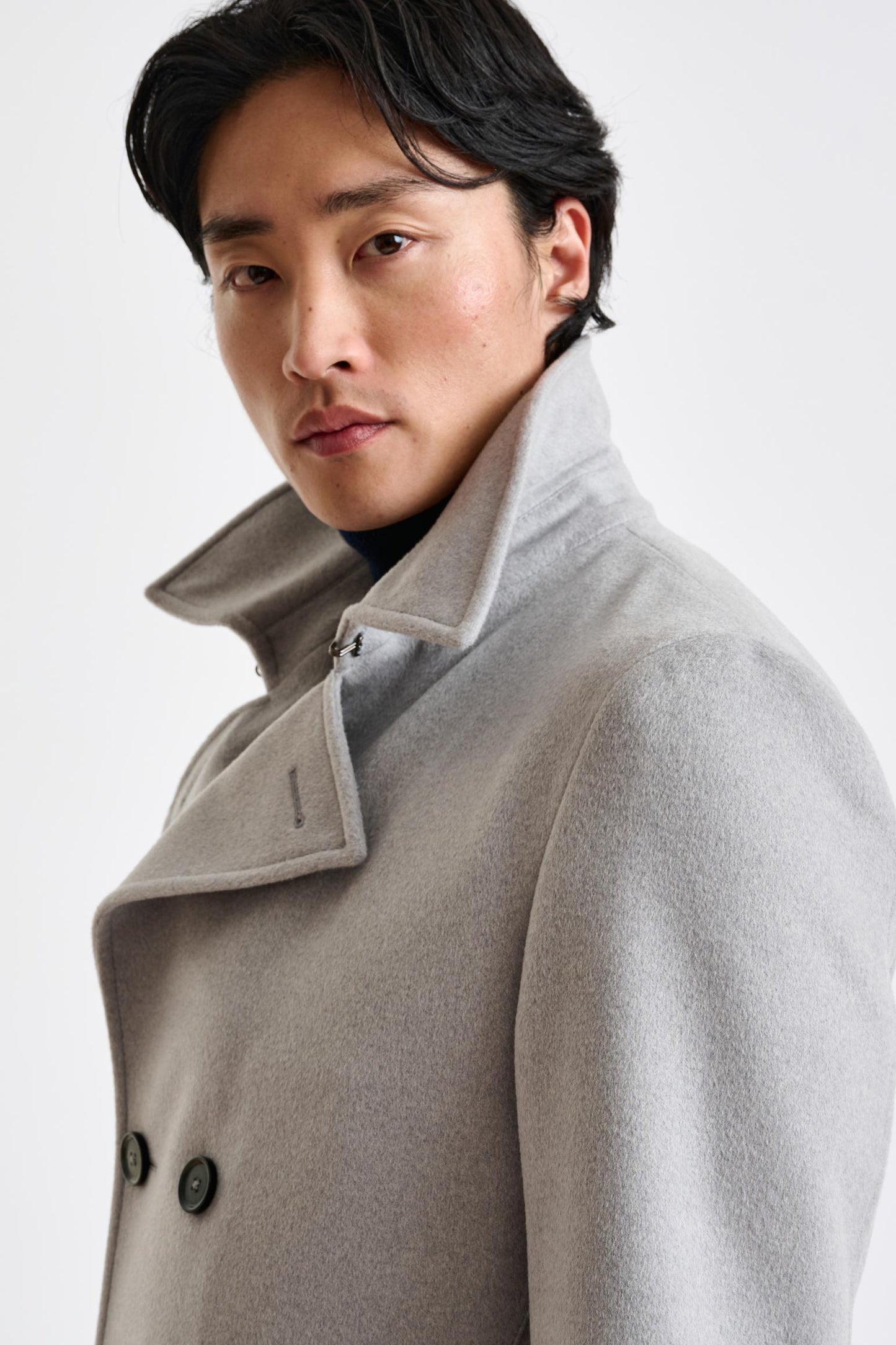 Light Grey Wool Nelson Peacoat Zeus