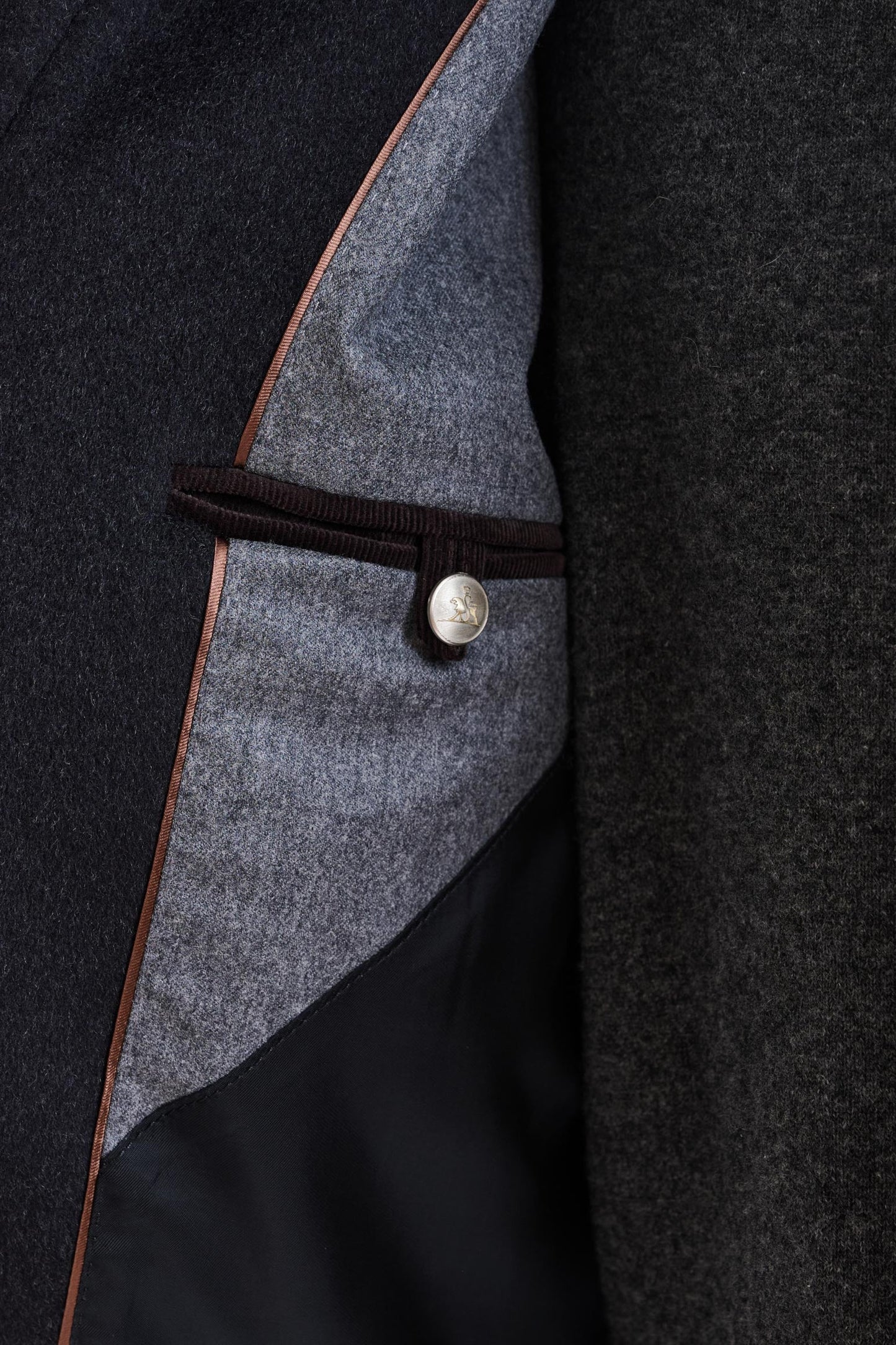 Dark Grey Wool Warwick Zeus Bomber Jacket