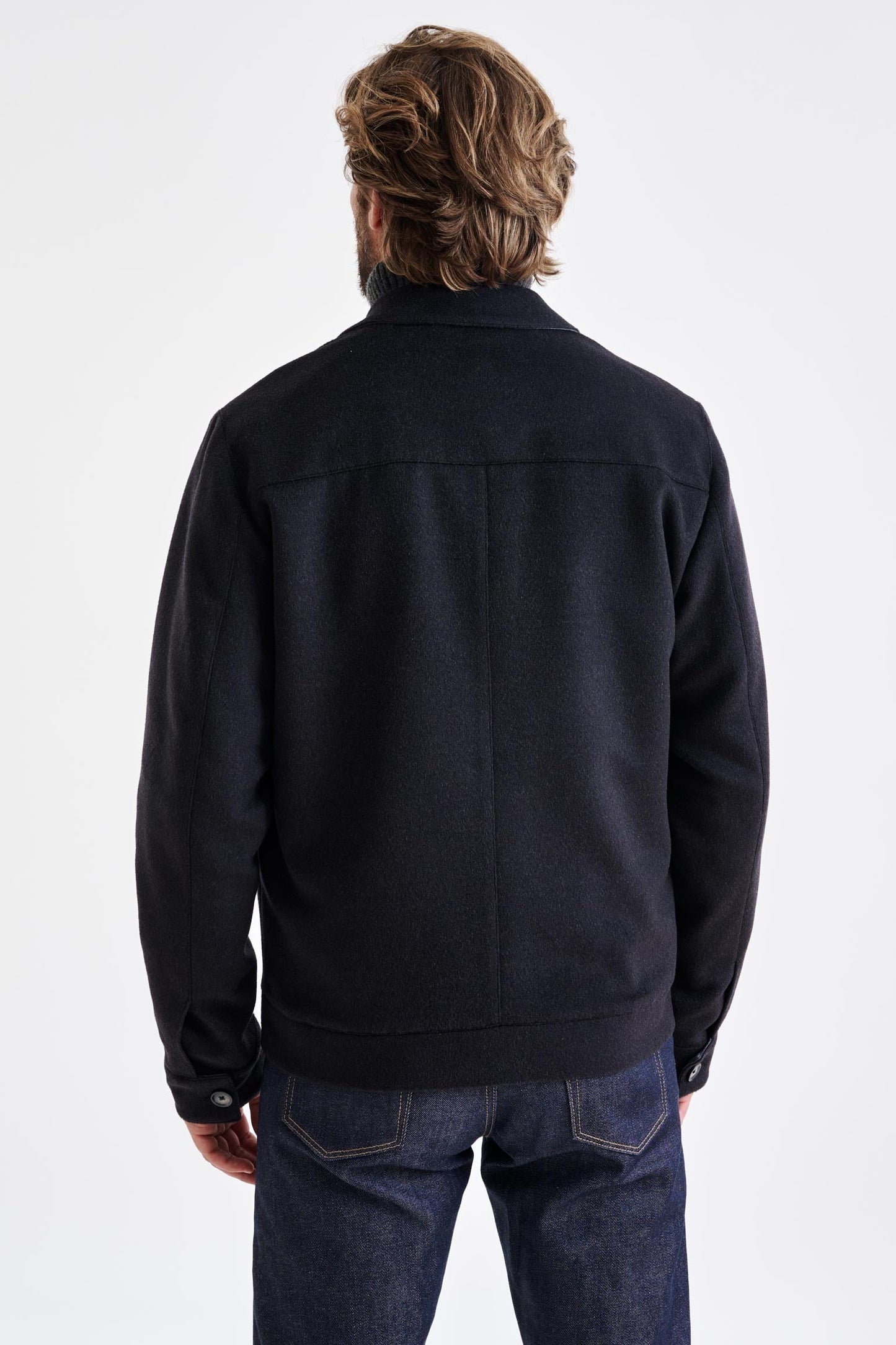 Dark Grey Wool Warwick Zeus Bomber Jacket