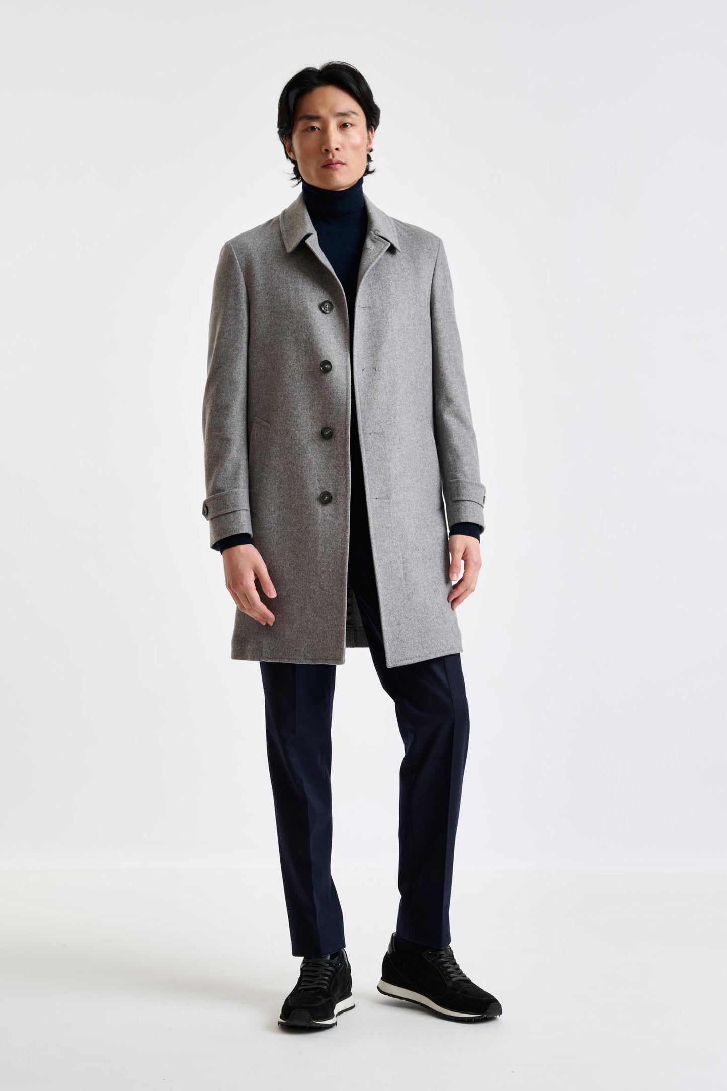 Light Grey 100% Cashmere Leeds Coat Zeus