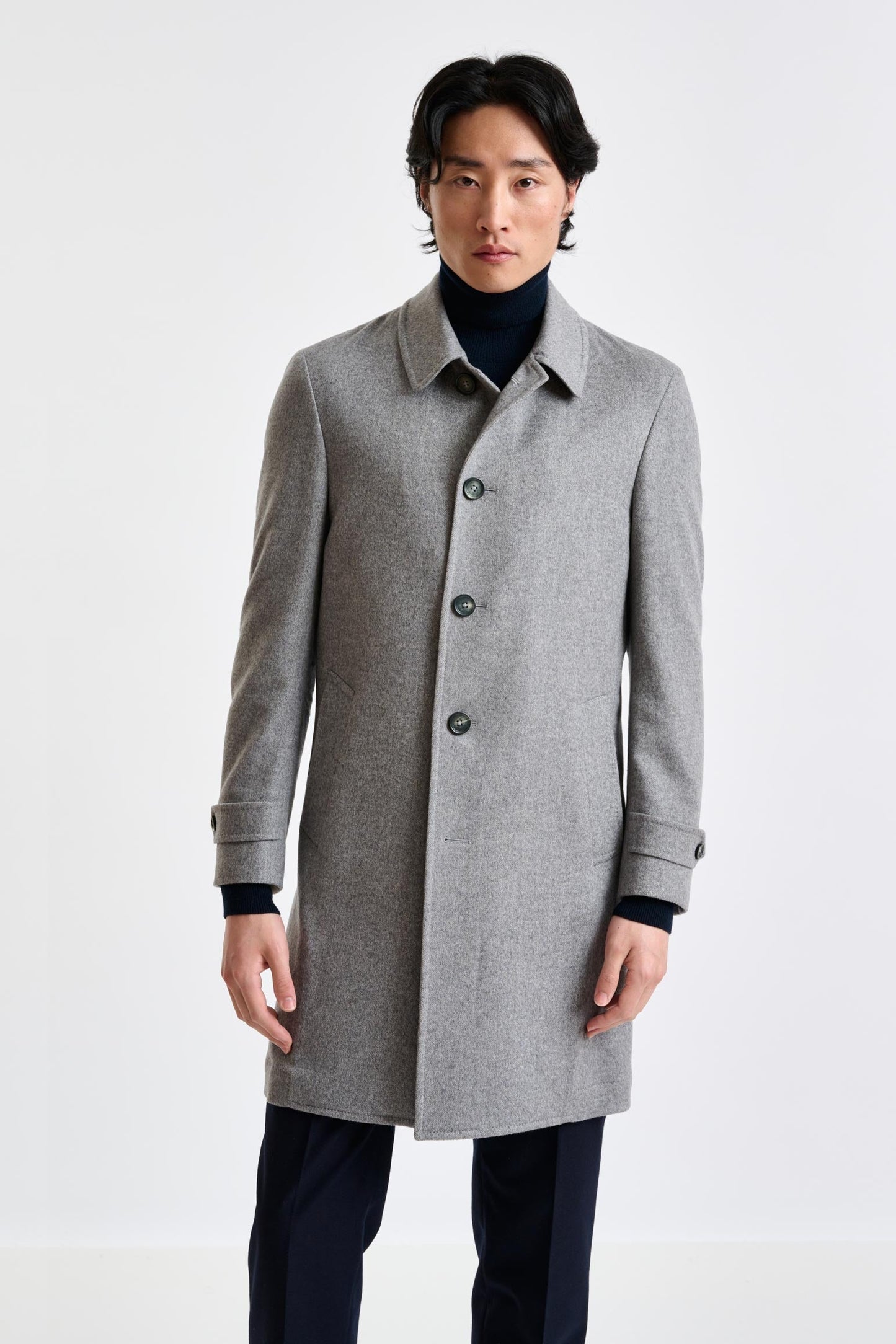 Light Grey 100% Cashmere Leeds Coat Zeus