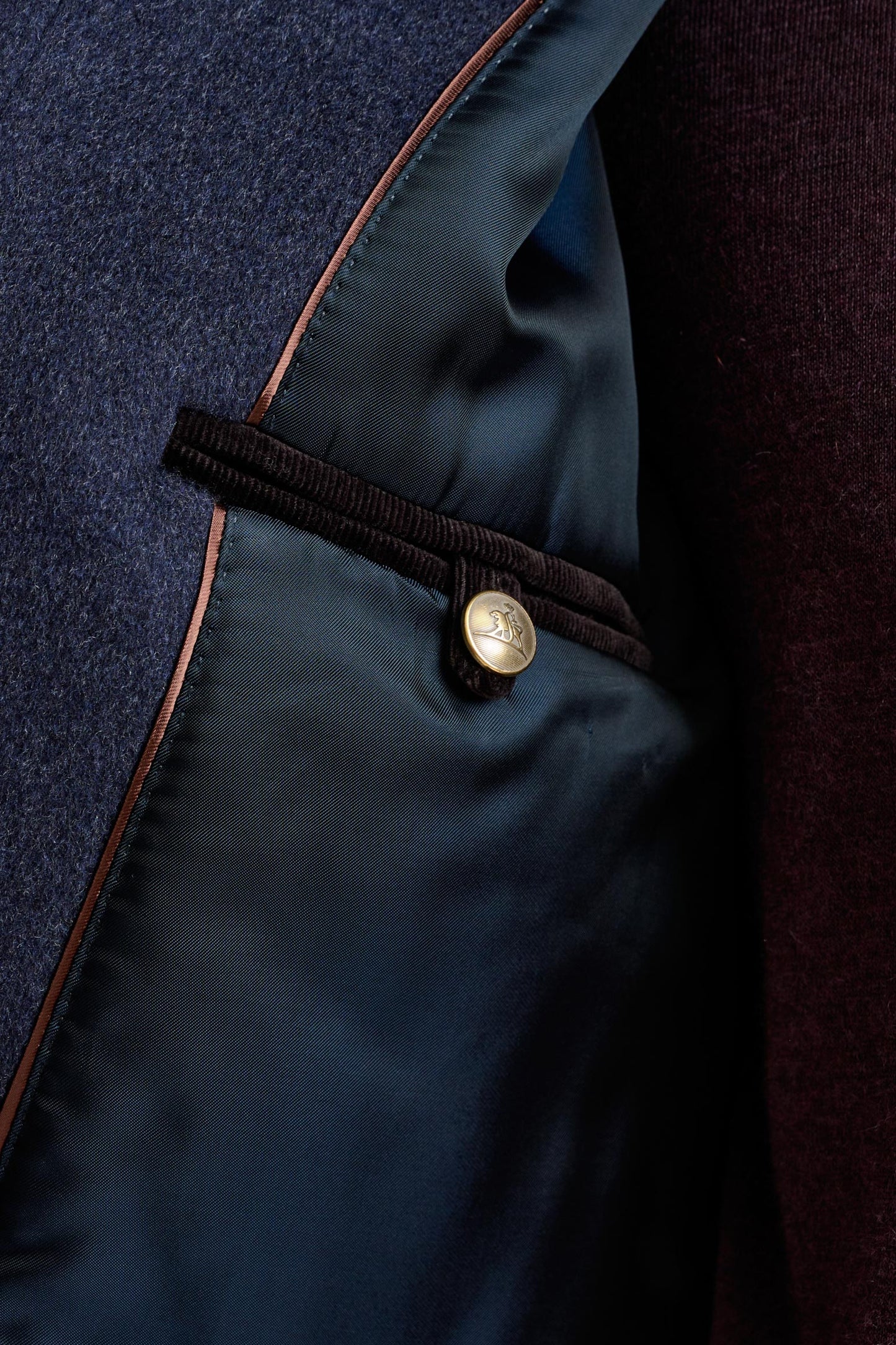 Midnight Blue Wool Warwick Bomber Jacket Zeus