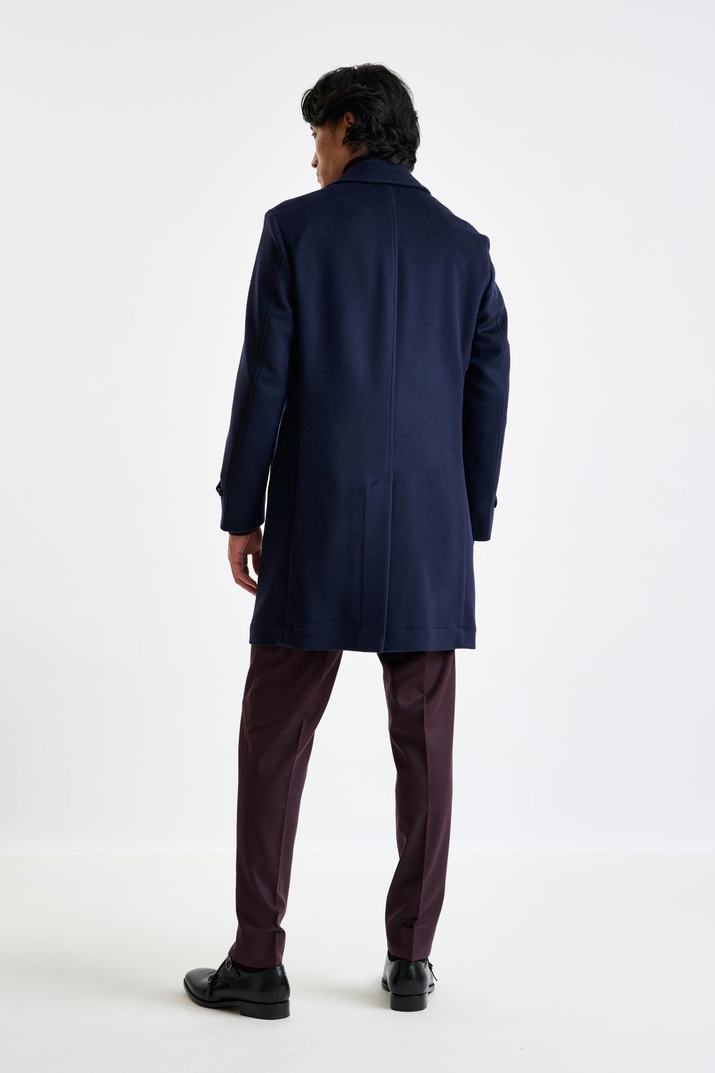 Navy Wool Leeds Coat Zeus