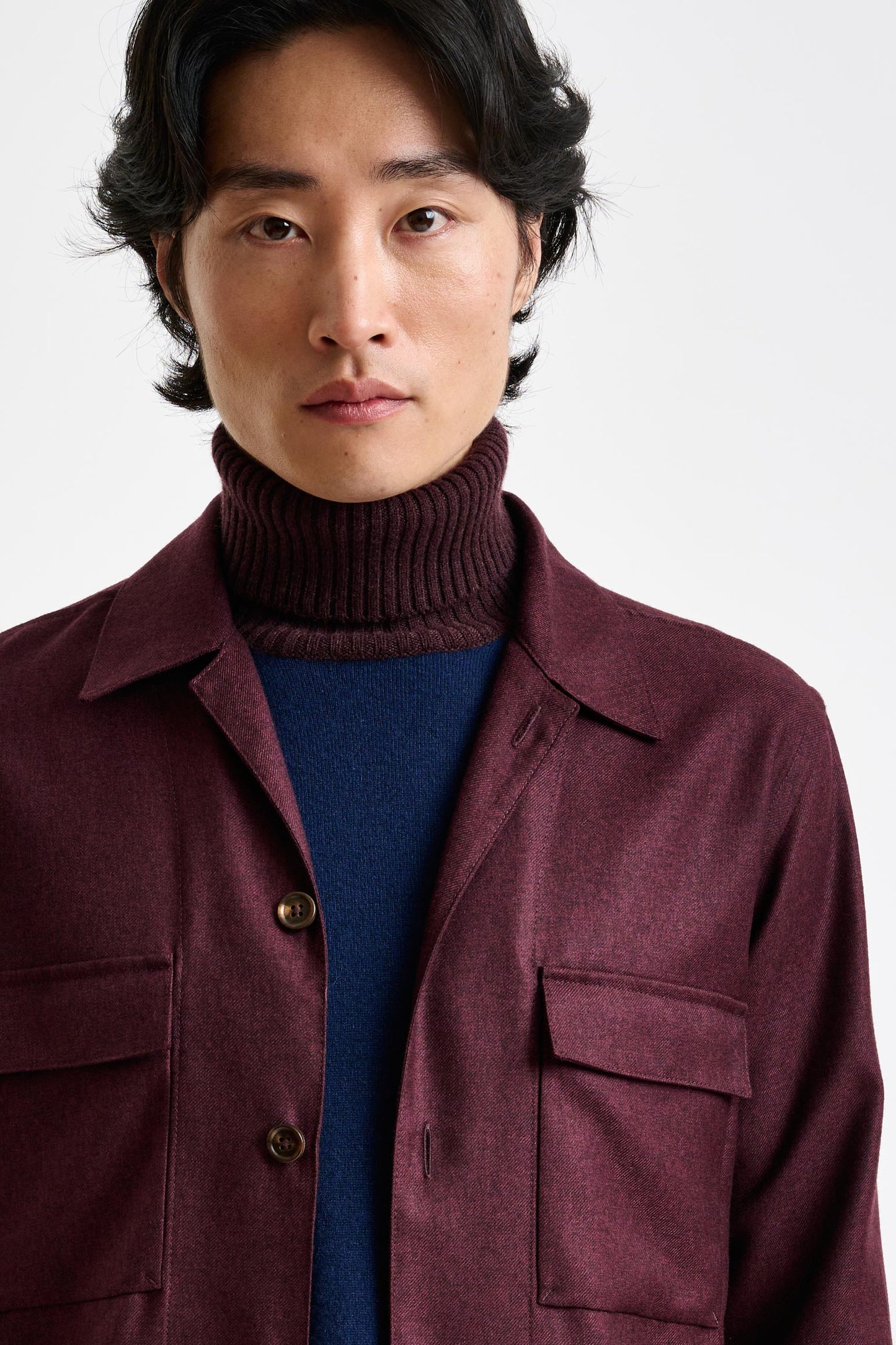 Red 100% Cashmere Shirt Jacket Bliss