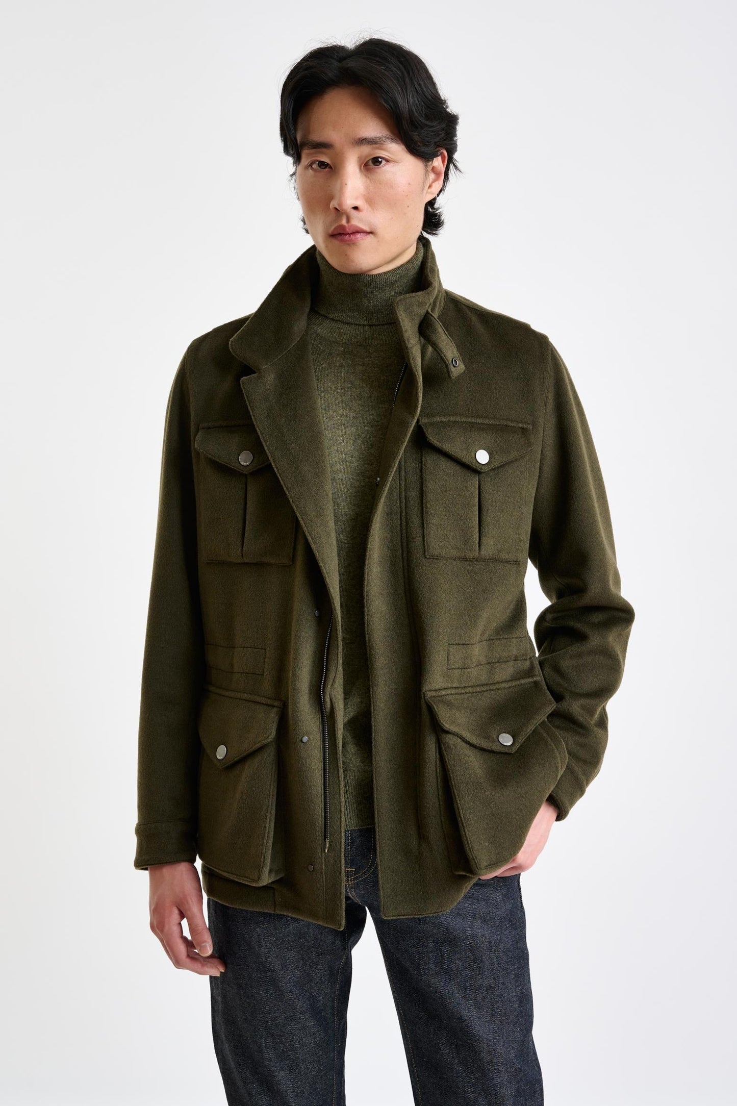 Green Wool Dartmoor Field Jacket Zeus