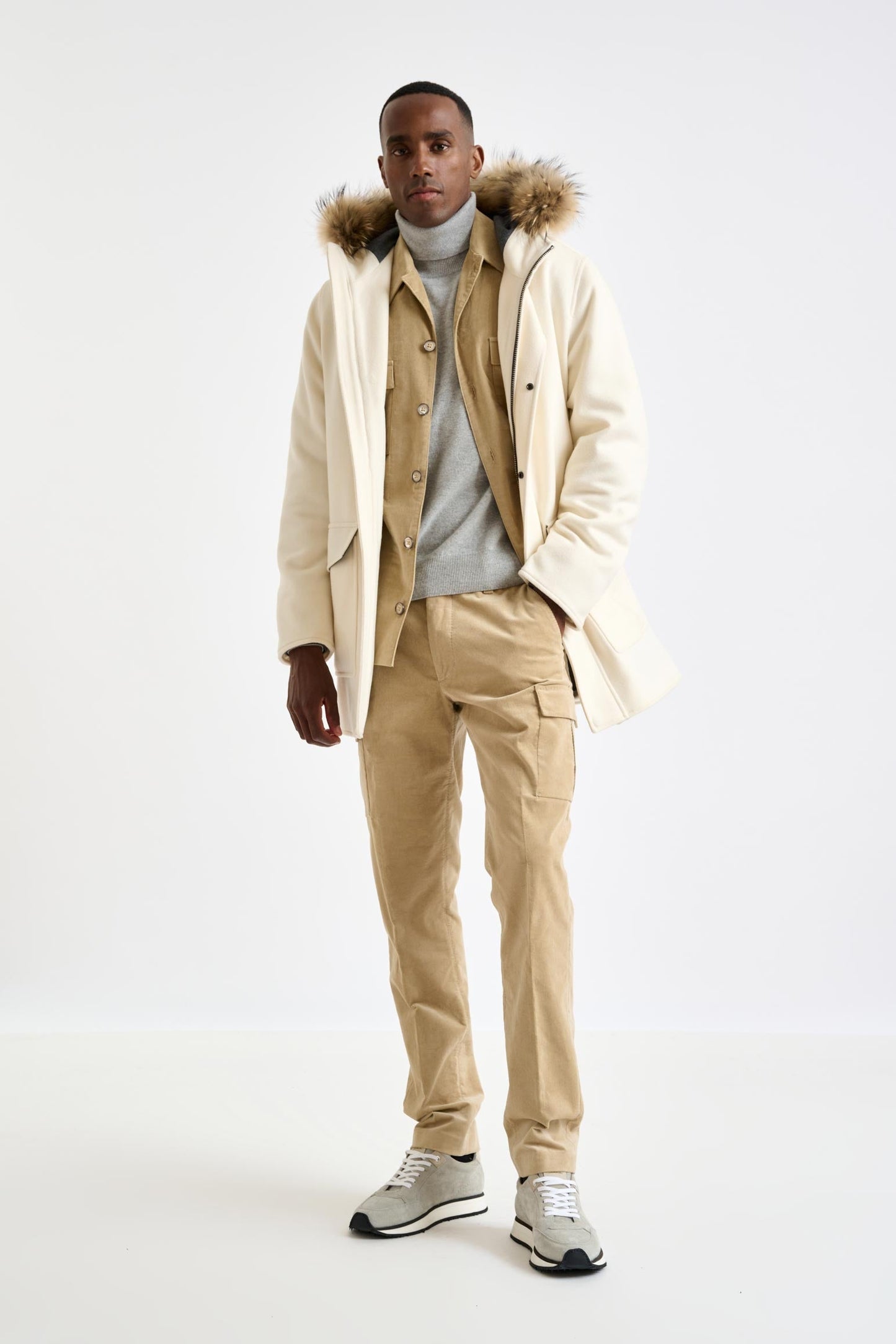 Beige Wool Bedford Parka Zeus