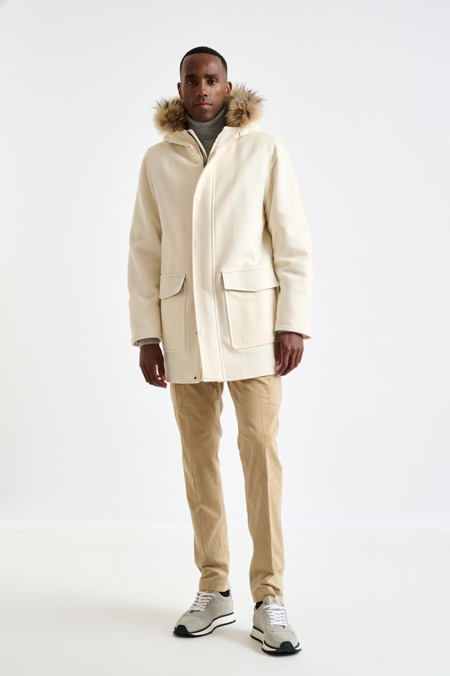 Beige Wool Bedford Parka Zeus