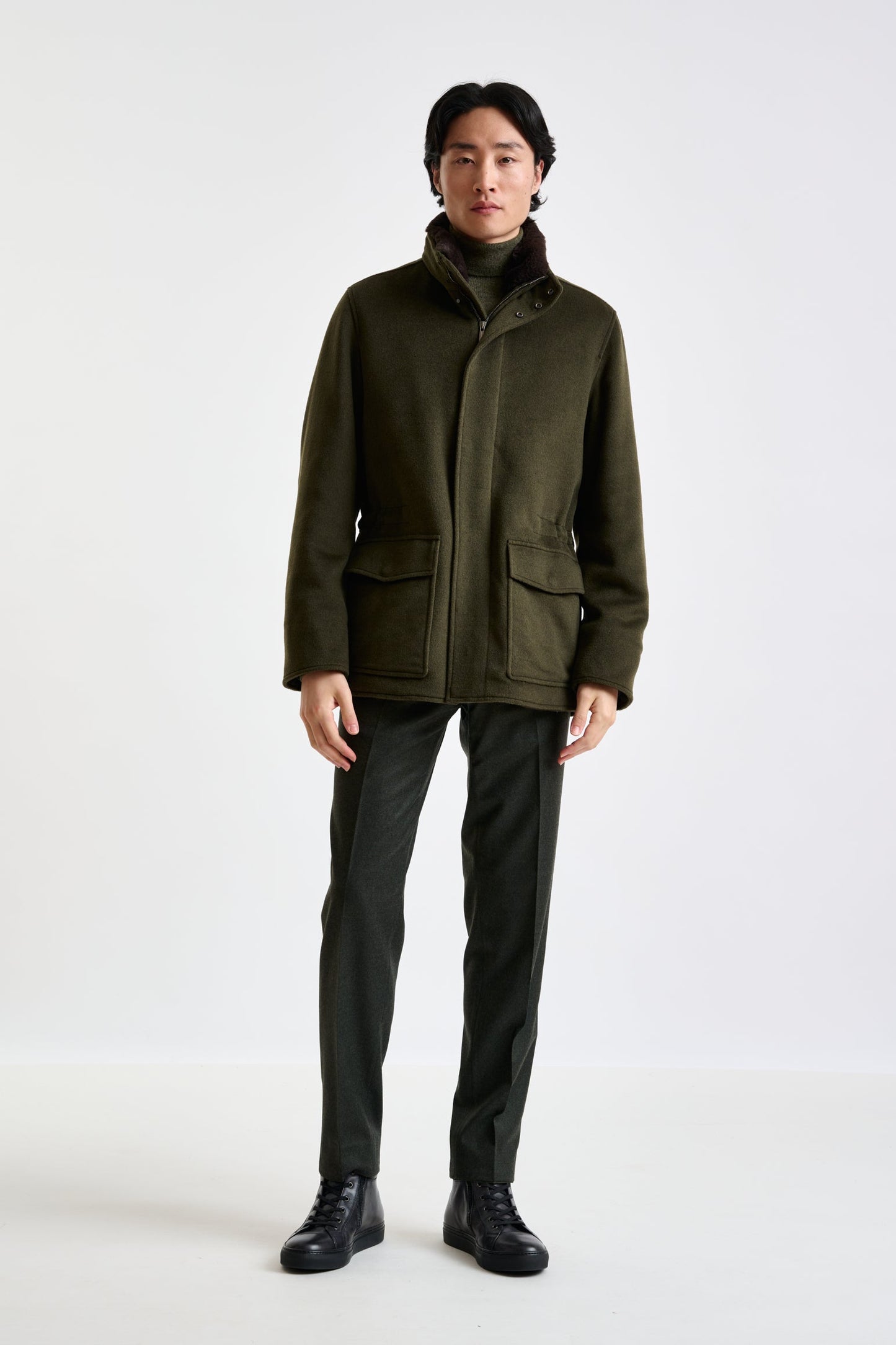 Olive Green wool York Field Jacket Zeus