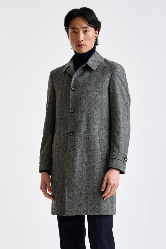 Grey Wool & Cashmere Leeds Coat Zeus