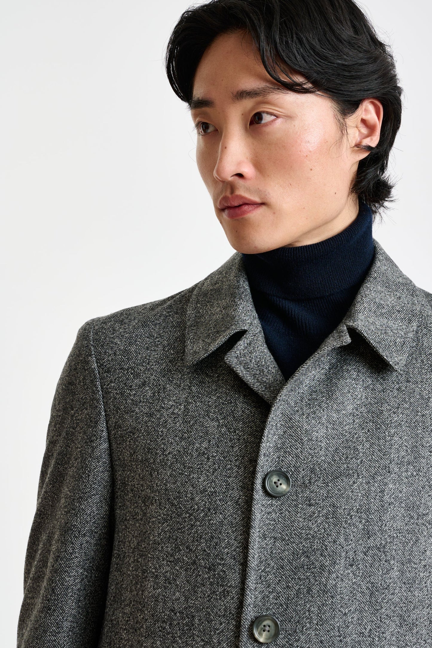 Grey Wool & Cashmere Leeds Coat Zeus