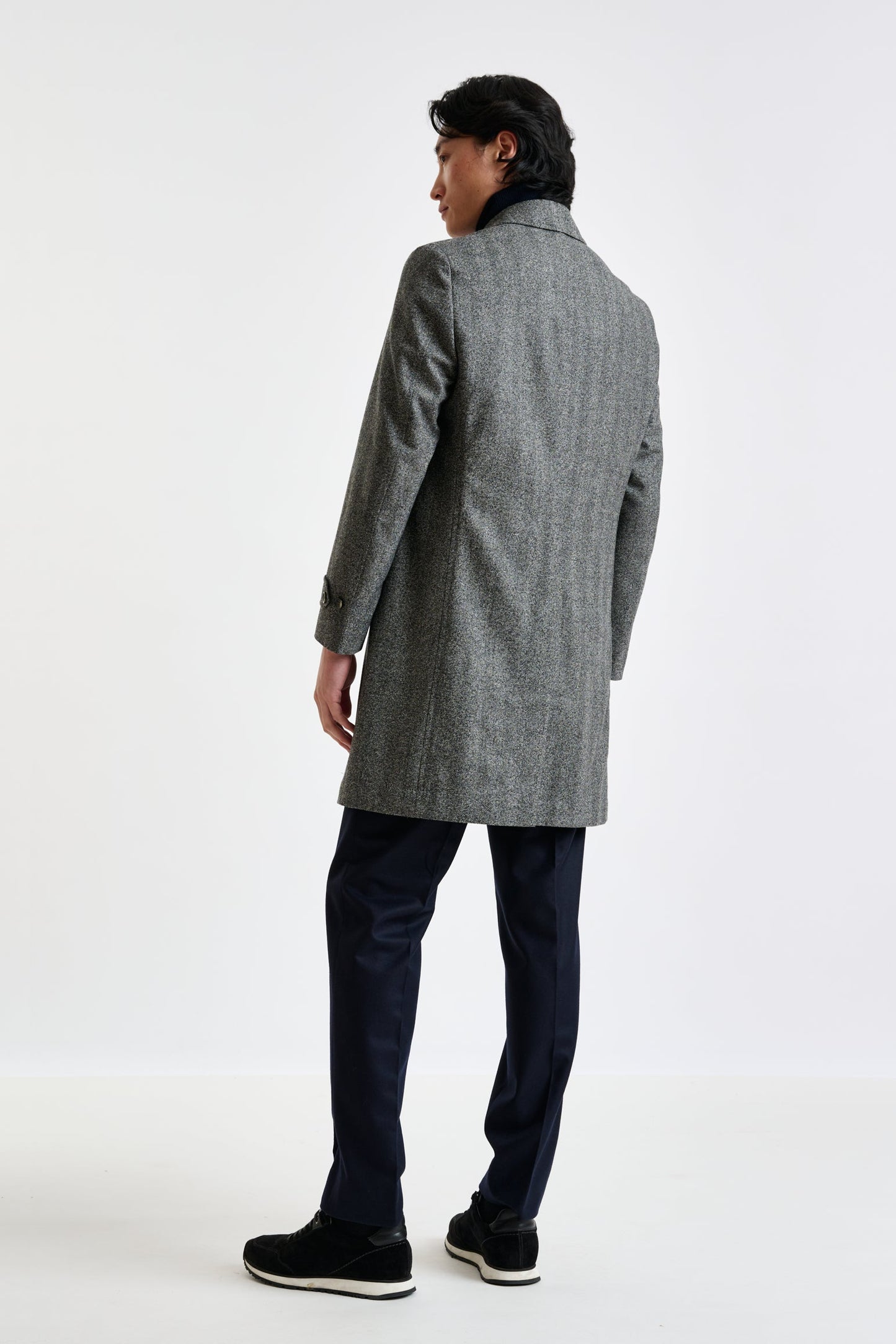 Grey Wool & Cashmere Leeds Coat Zeus