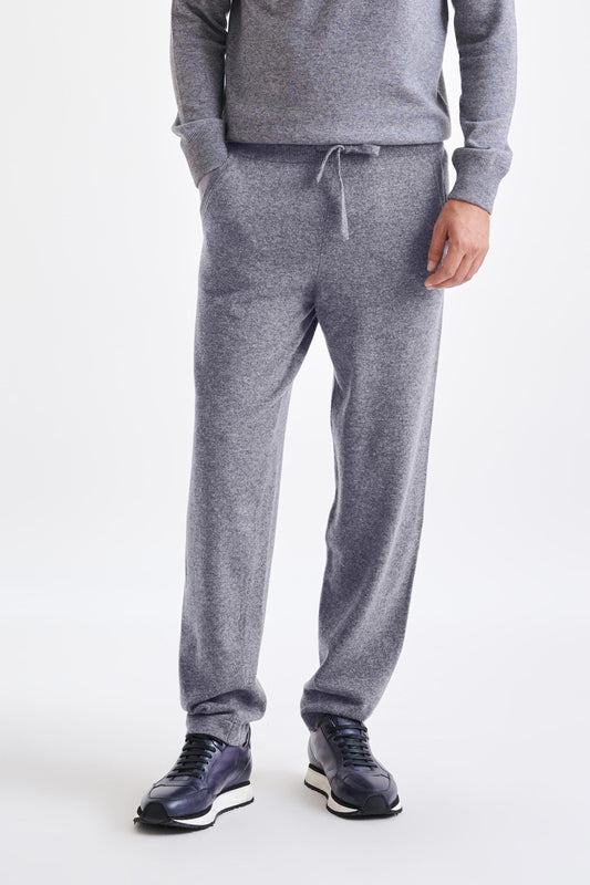 100% Cashmere Casual Knitted Trouser Grey