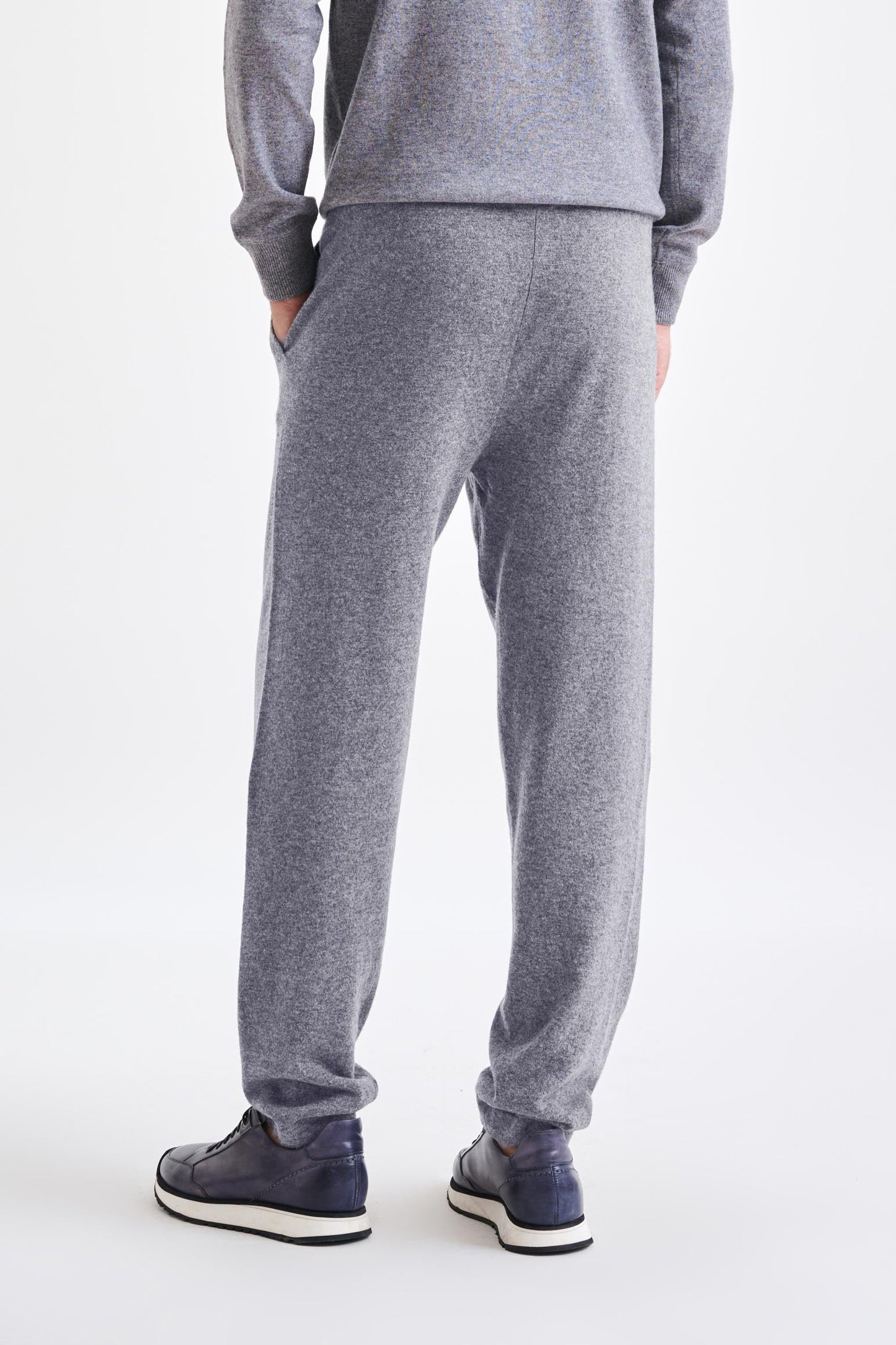 100% Cashmere Casual Knitted Trouser Grey